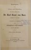 Nachrichten über Leben und Schriften des Herrn Geheimraths Dr. Karl Ernst von Baer (1866) | 4. Титульный лист