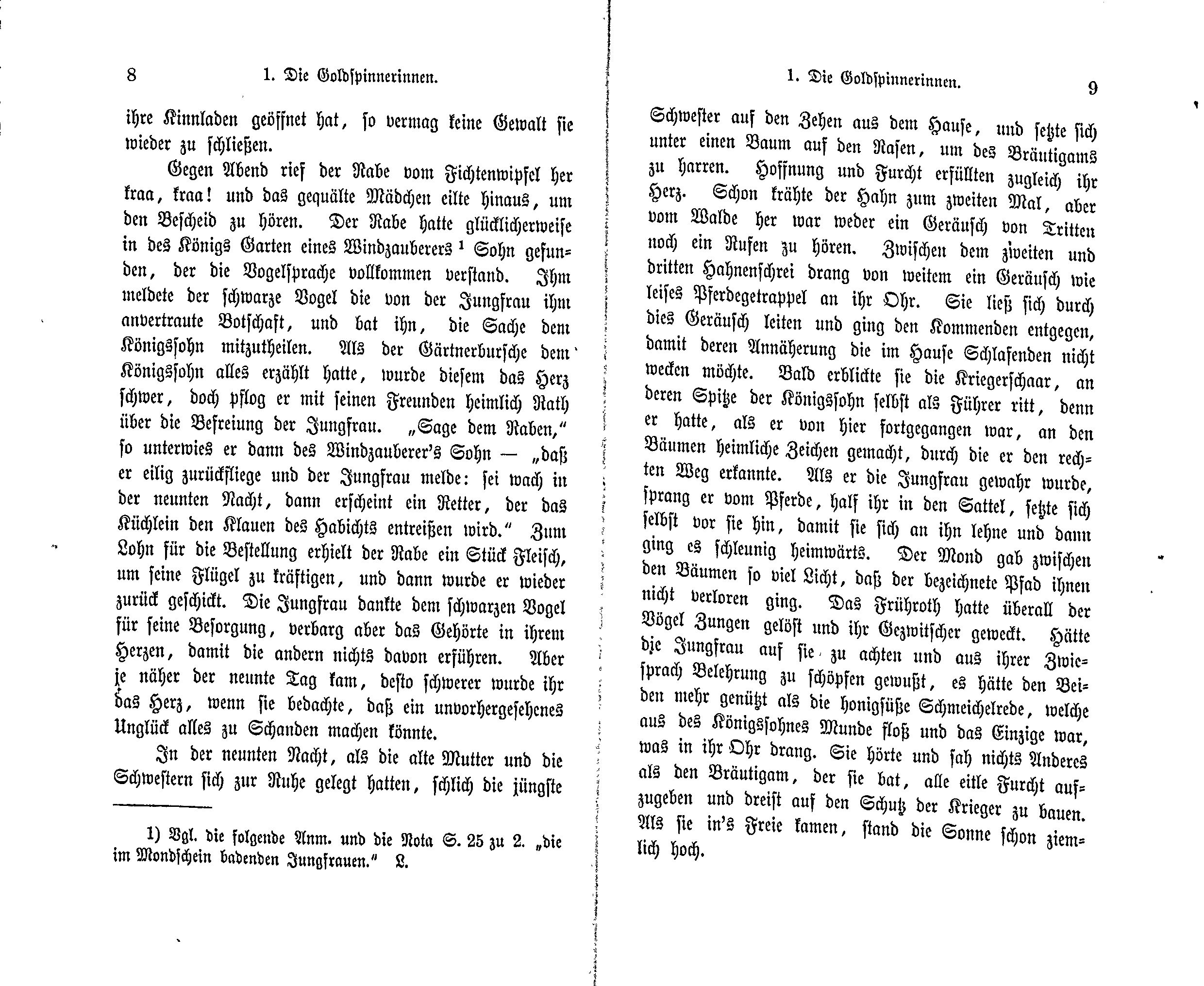 Die Goldspinnerinnen (1869) | 5. (8-9) Main body of text