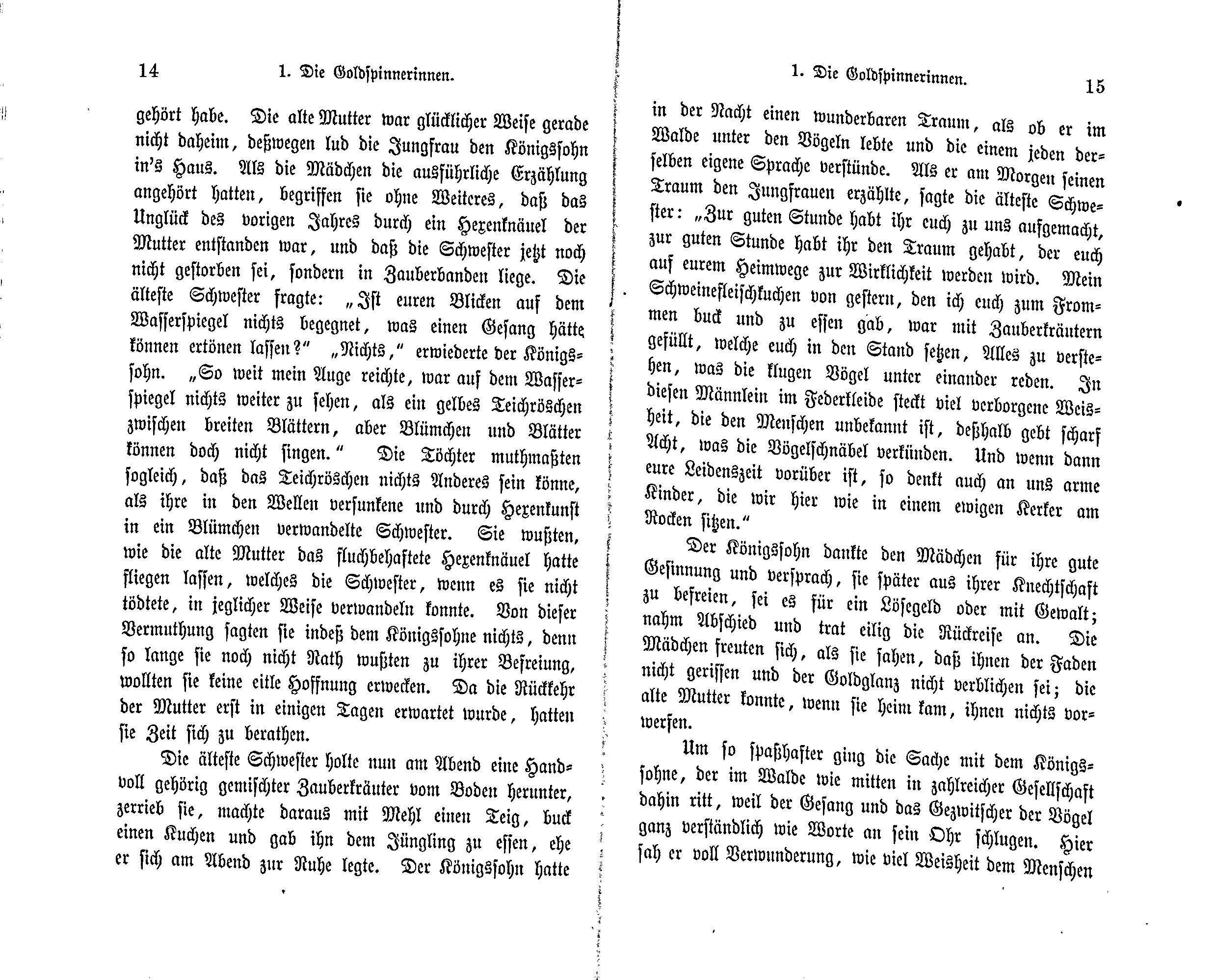 Die Goldspinnerinnen (1869) | 8. (14-15) Põhitekst