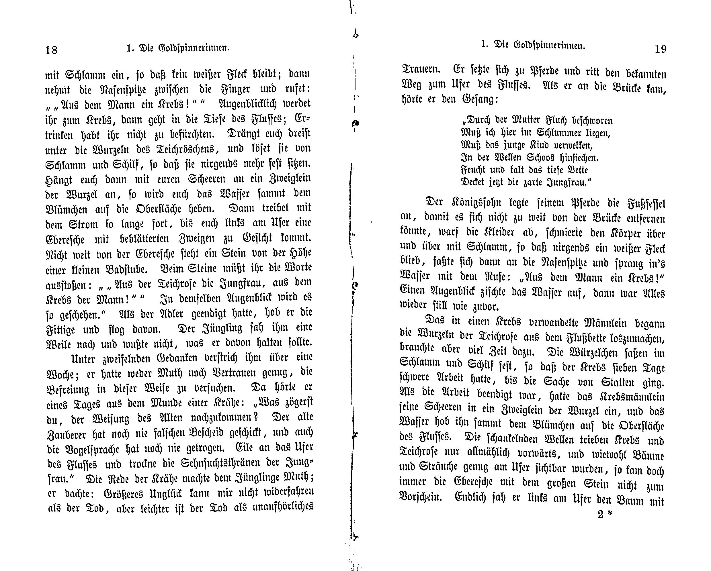 Die Goldspinnerinnen (1869) | 10. (18-19) Haupttext