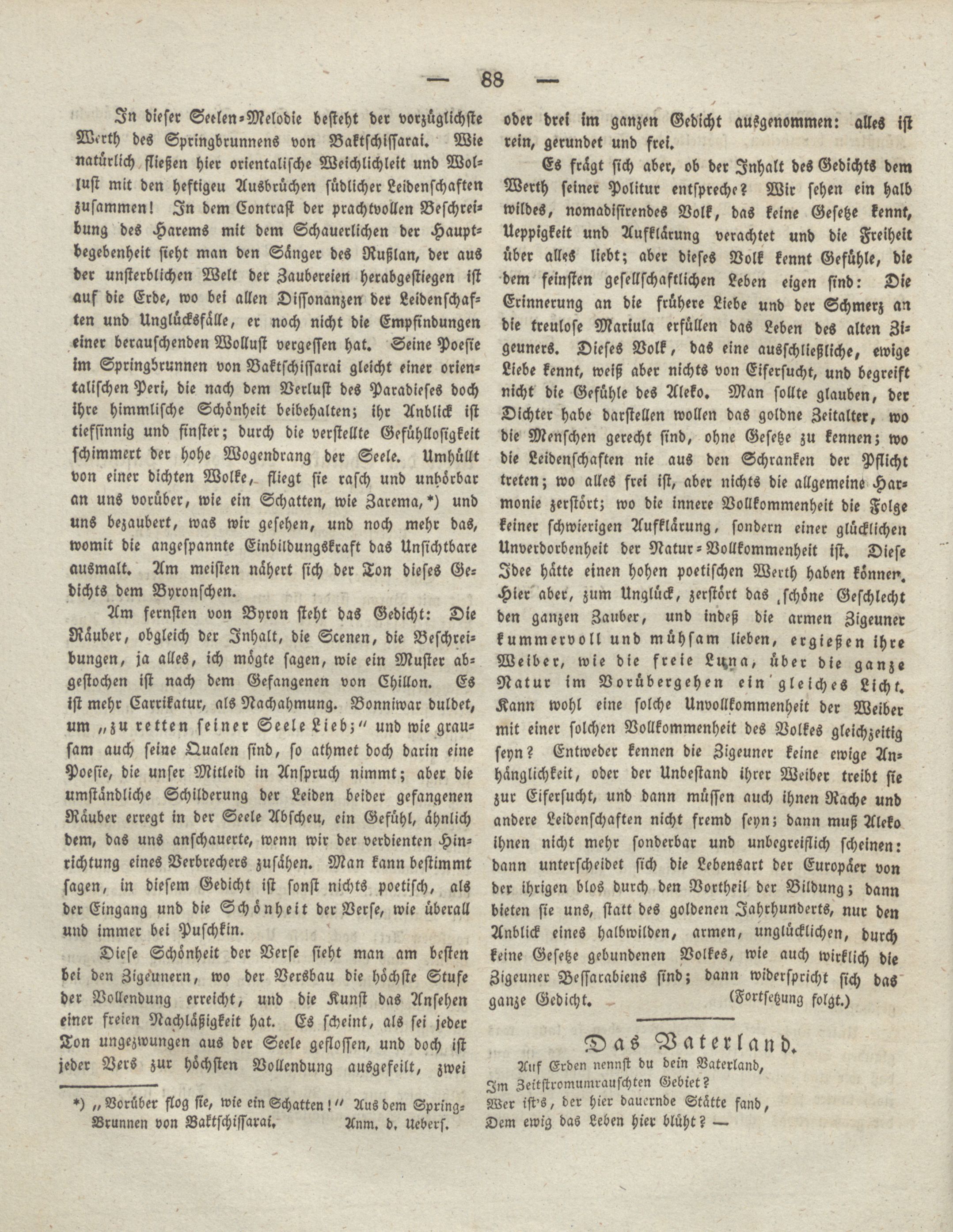 Das Vaterland (1829) | 1. (88) Haupttext