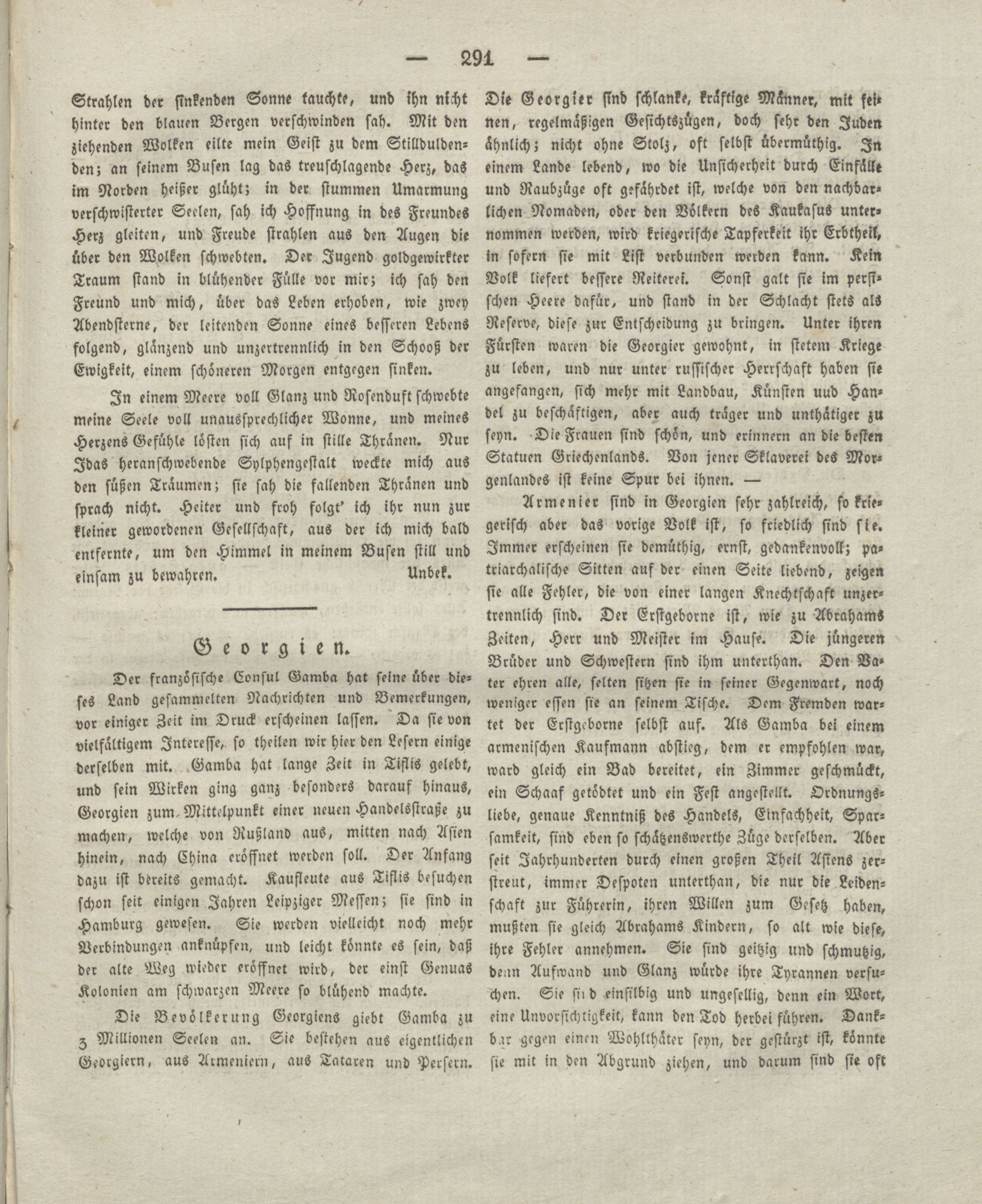 Georgien (1829) | 1. (291) Haupttext