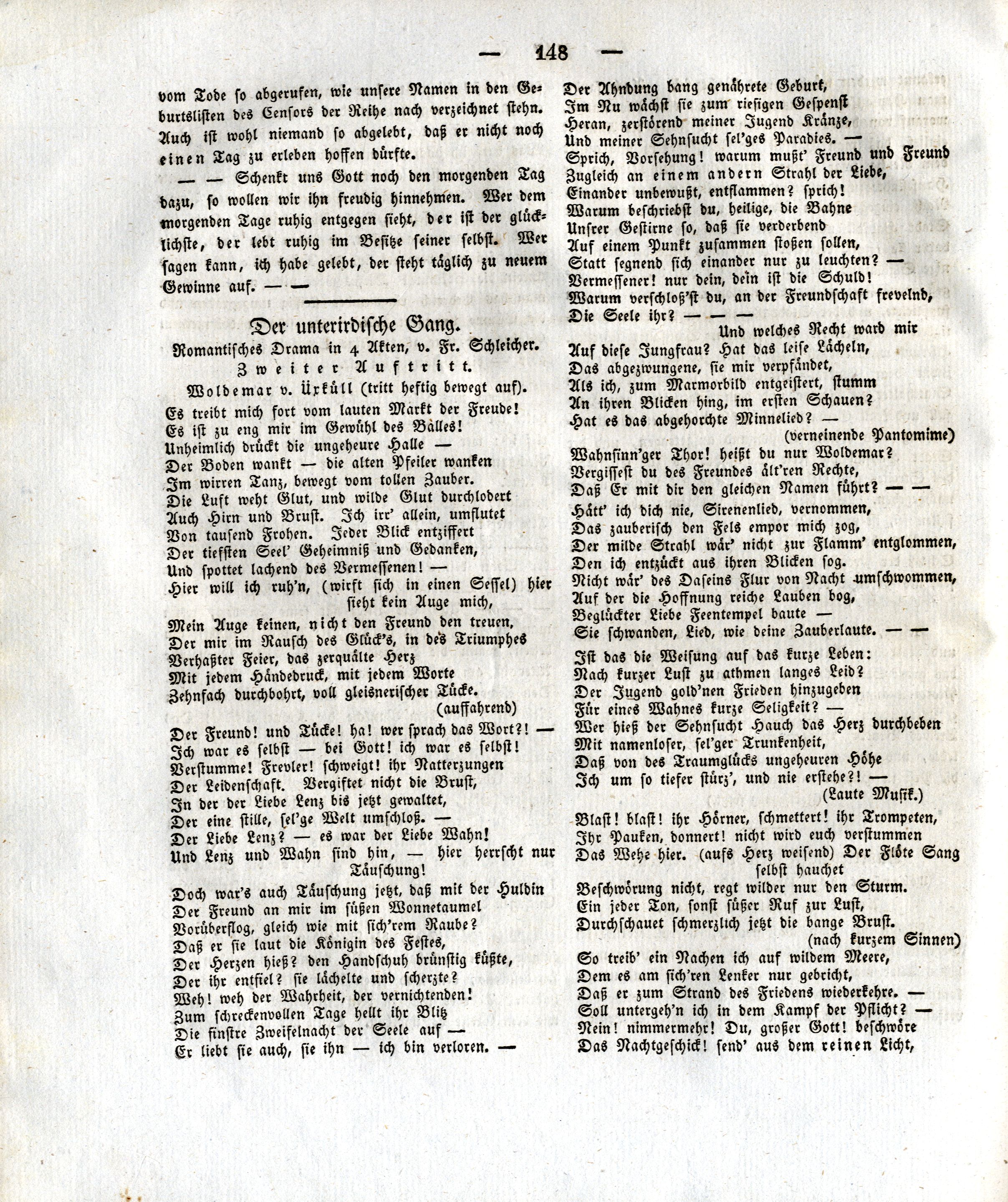Der unterirdische Gang [2] (1829) | 1. (148) Main body of text