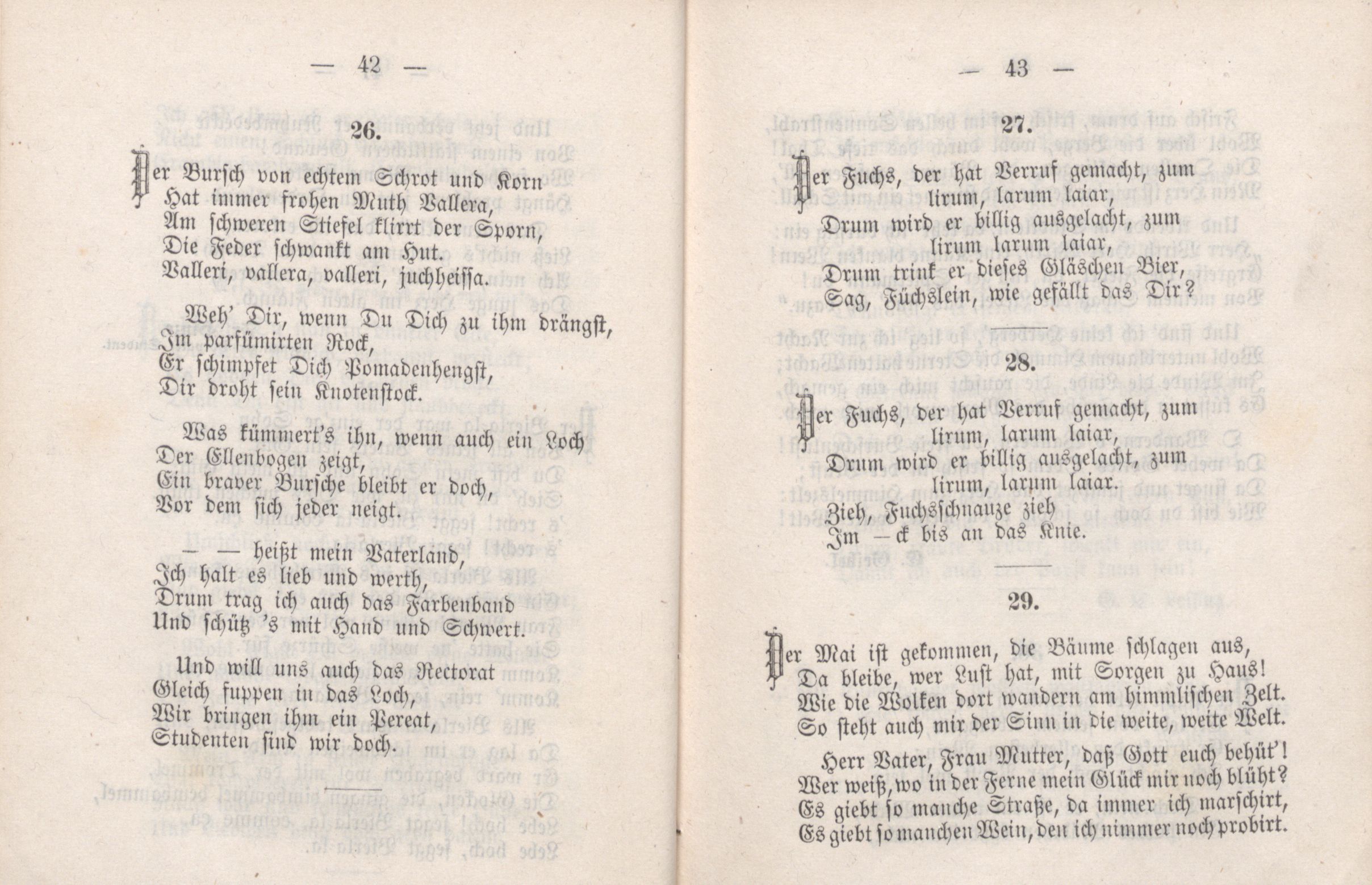 Dorpater Burschenliederbuch (1882) | 27. (42-43) Main body of text