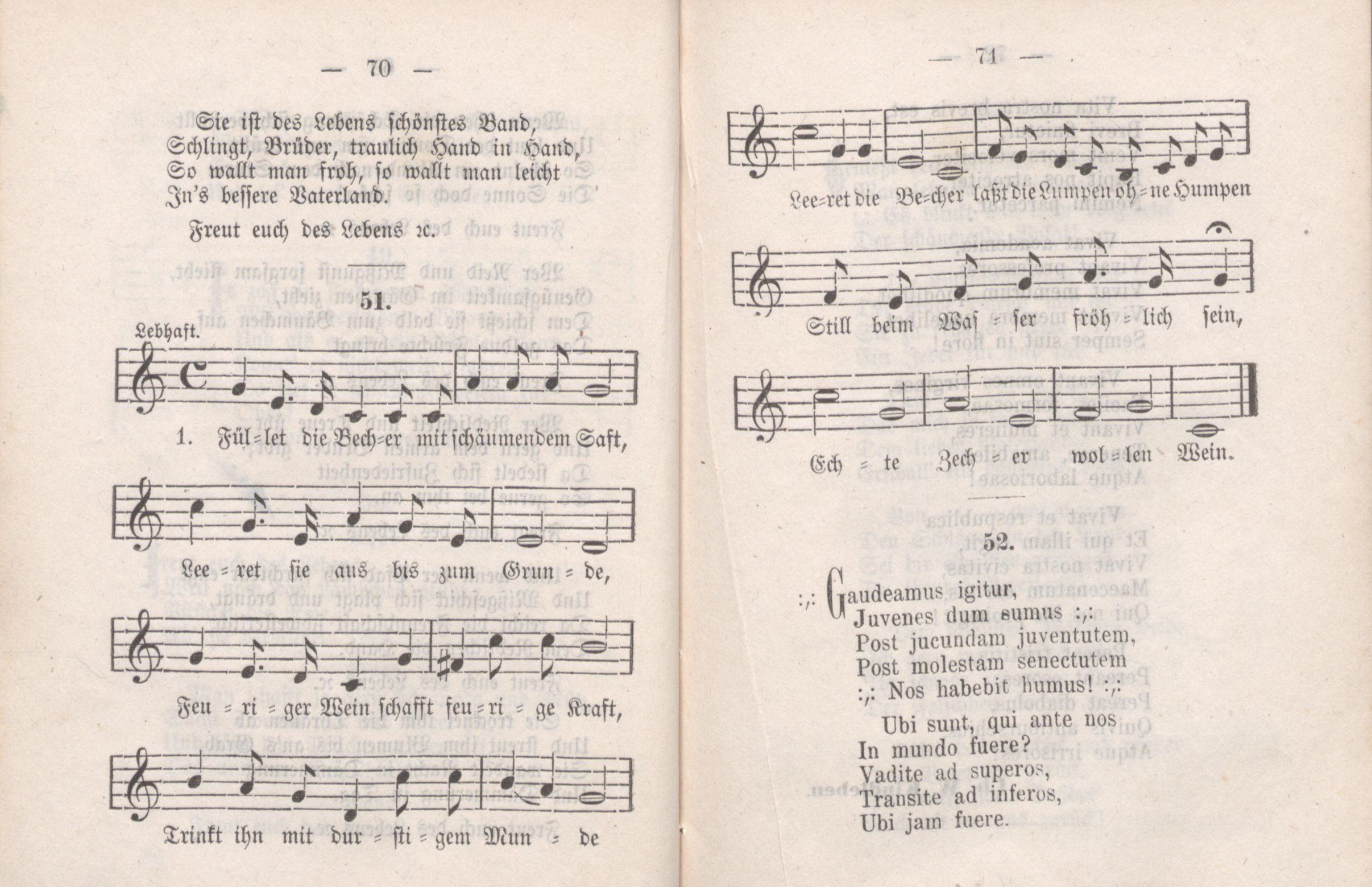 Dorpater Burschenliederbuch (1882) | 41. (70-71) Main body of text