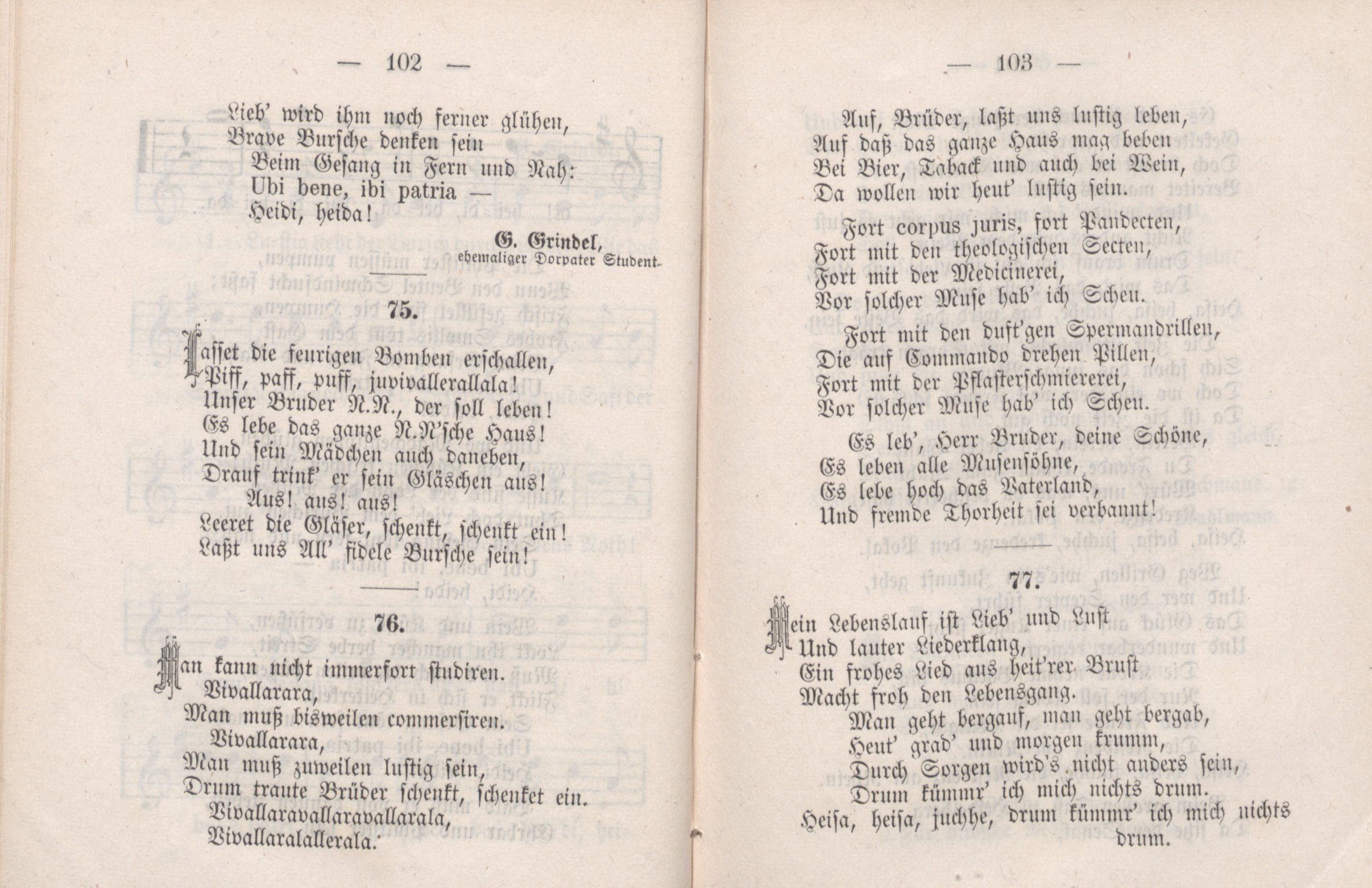 Dorpater Burschenliederbuch (1882) | 57. (102-103) Haupttext