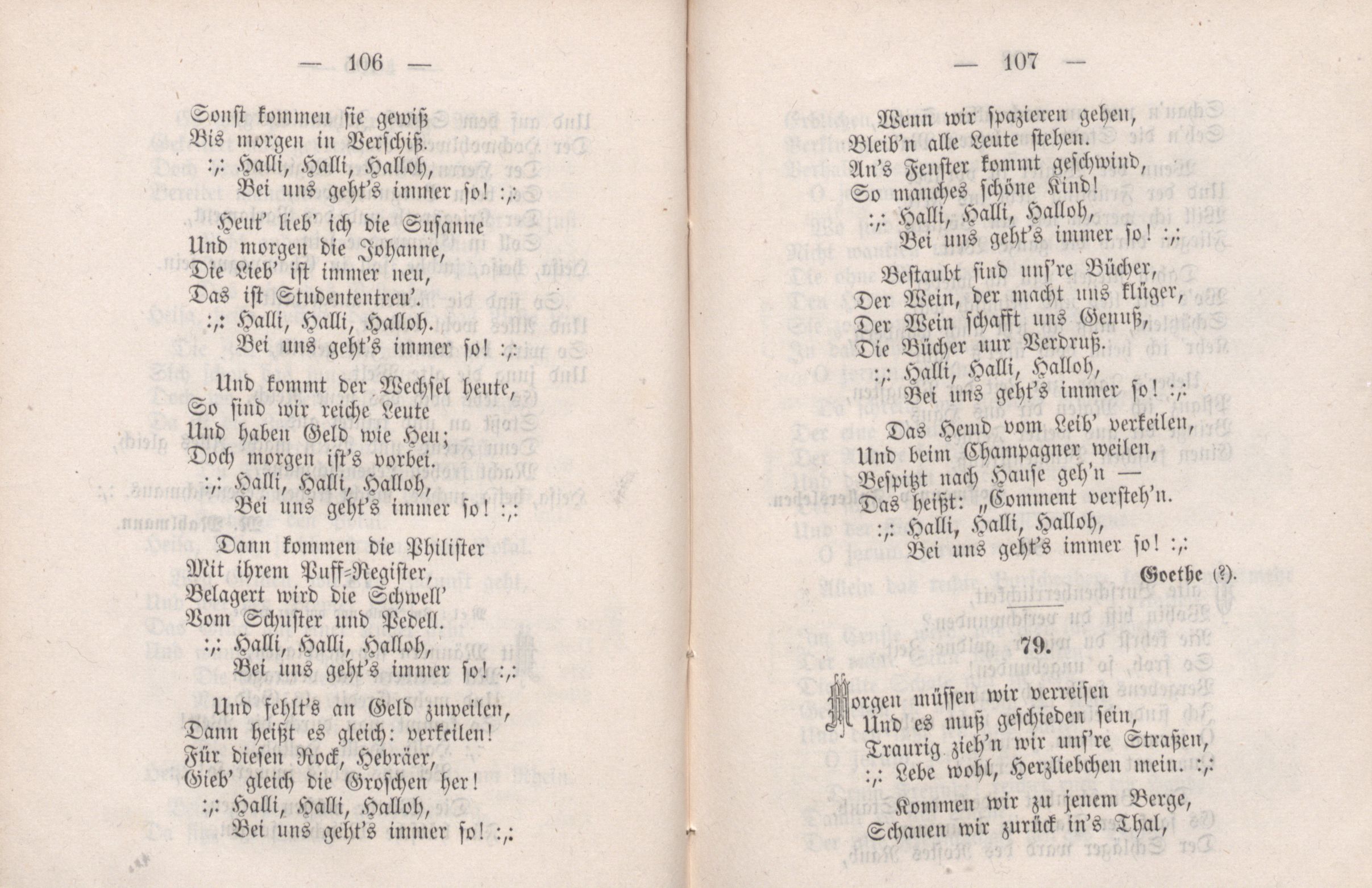 Dorpater Burschenliederbuch (1882) | 59. (106-107) Main body of text