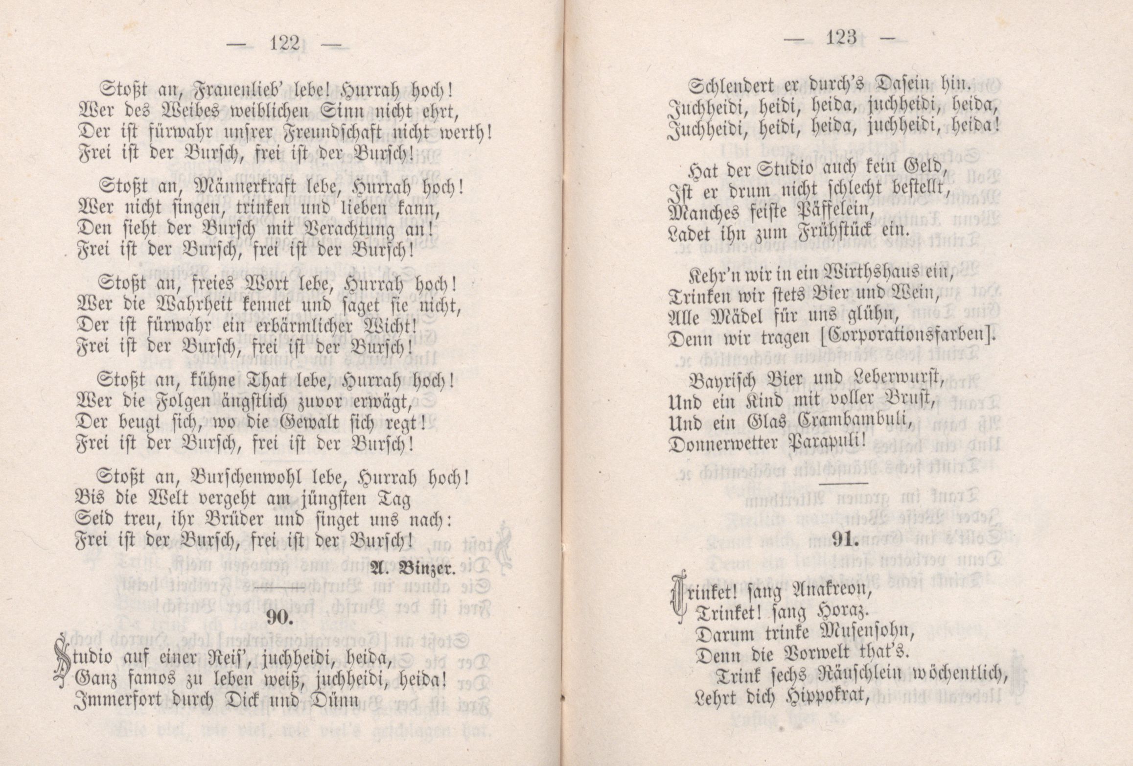 Dorpater Burschenliederbuch (1882) | 67. (122-123) Haupttext