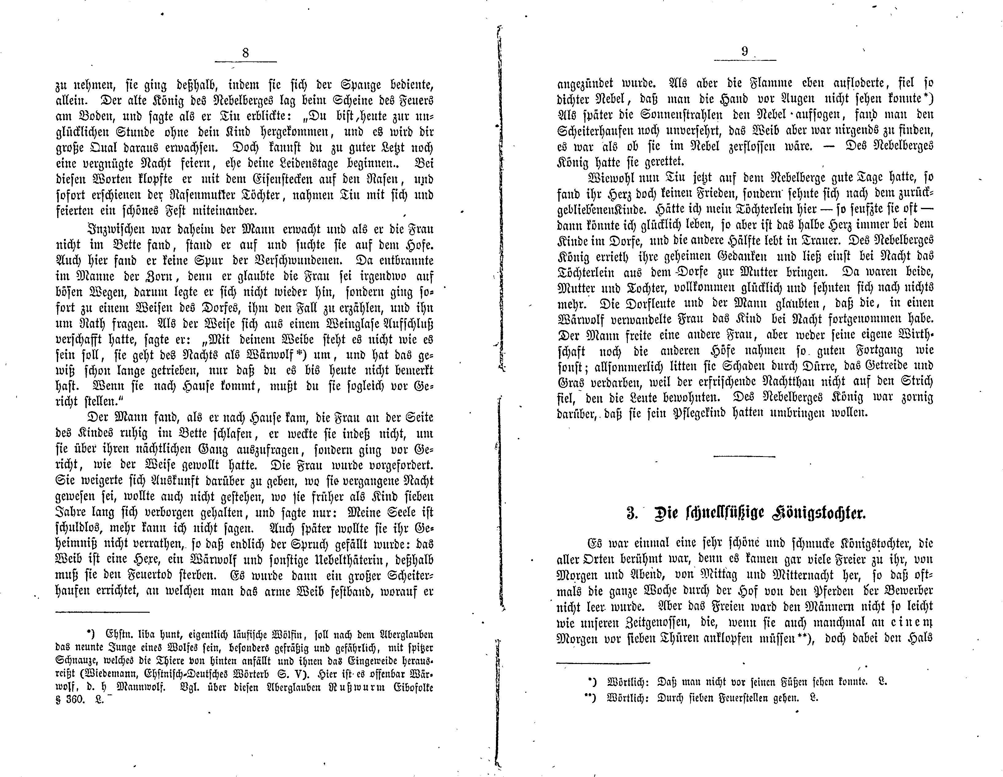 Die schnellfüssige Königstochter (1881) | 1. (8-9) Main body of text