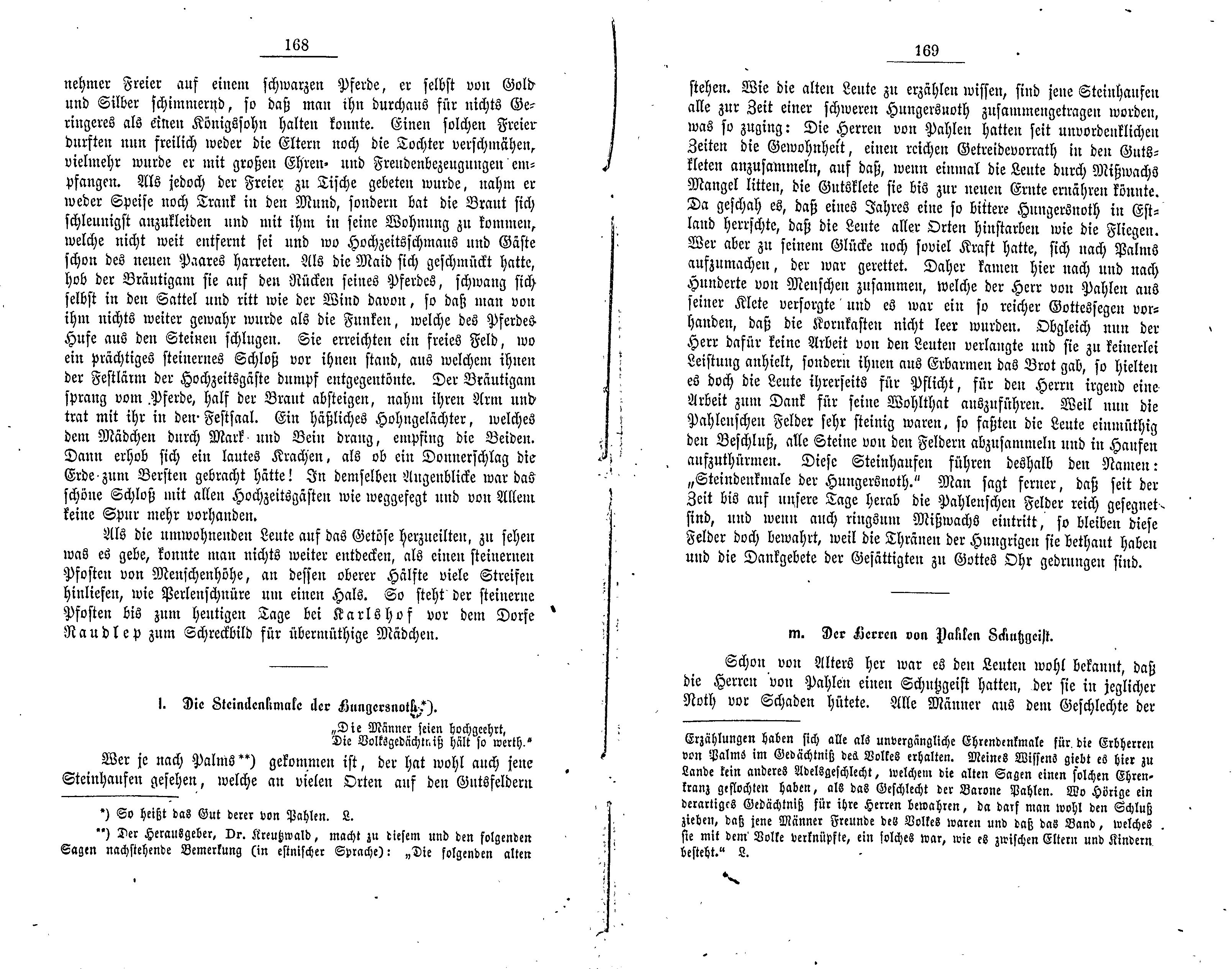 Die Steindenkmale der Hungersnoth (1881) | 1. (168-169) Main body of text