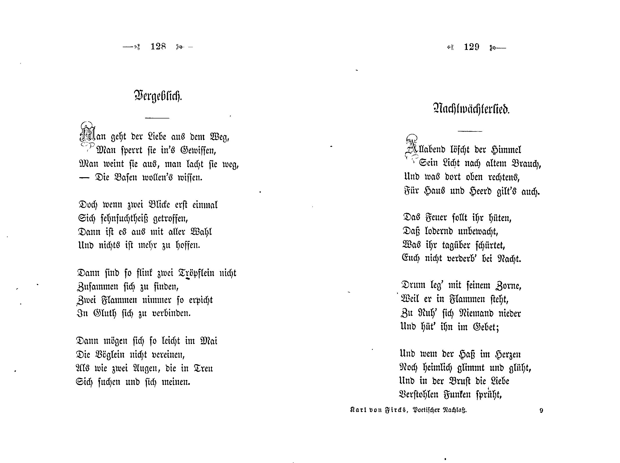 Poetischer Nachlass von Freiherrn Karl von Fircks (1871) | 68. (128-129) Основной текст