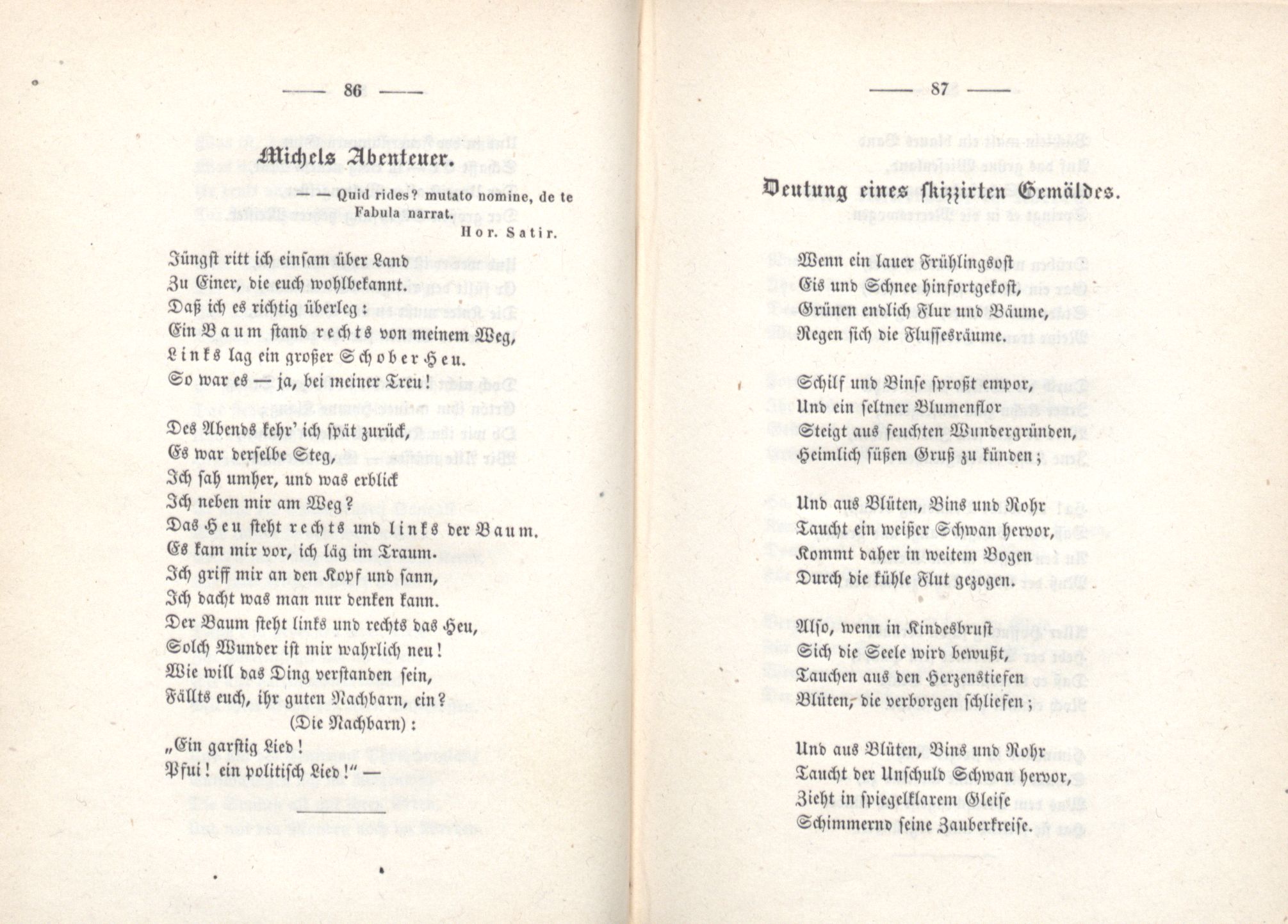 Michels Abenteuer (1853) | 1. (86-87) Haupttext