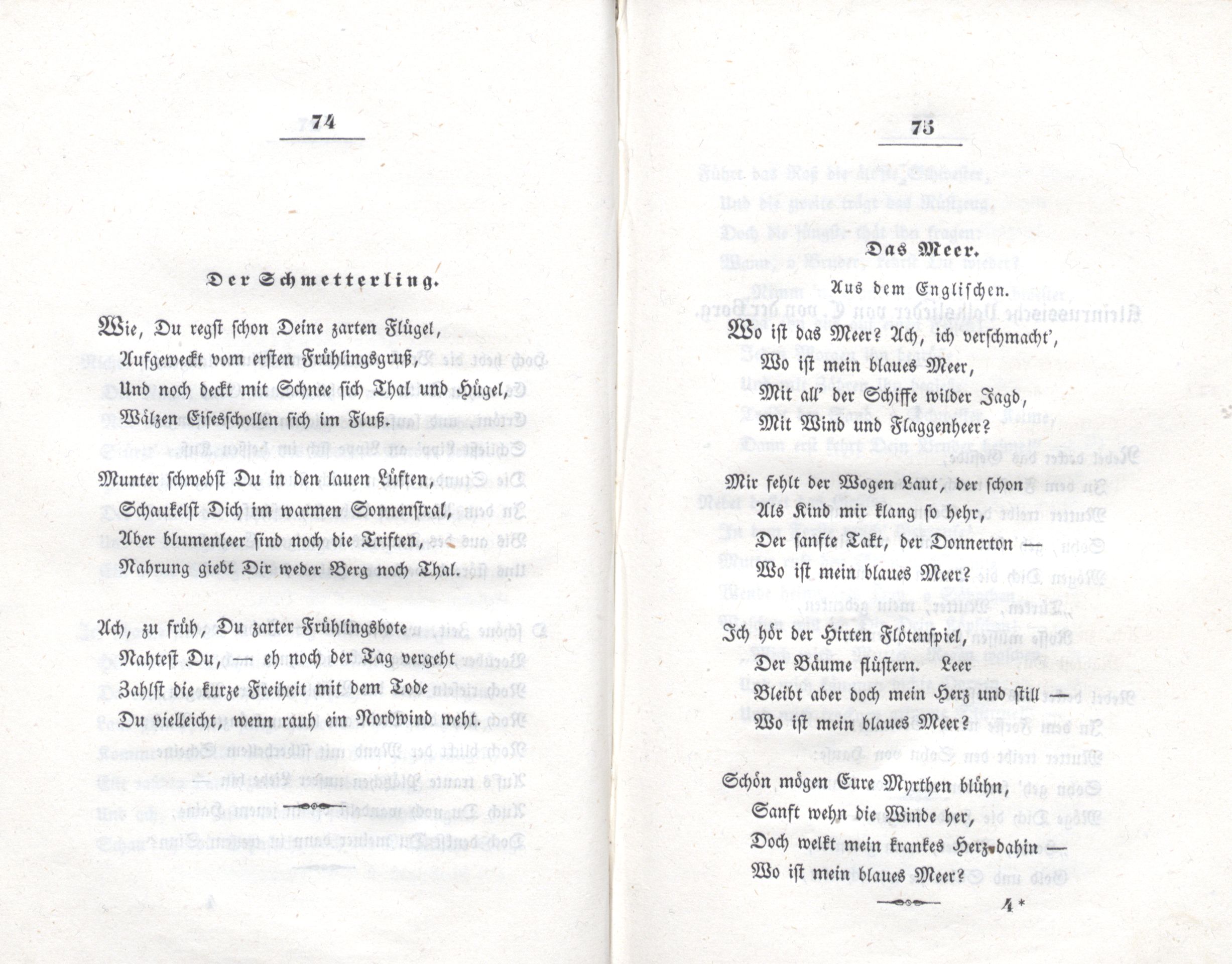 Der Schmetterling (1838) | 1. (74-75) Haupttext