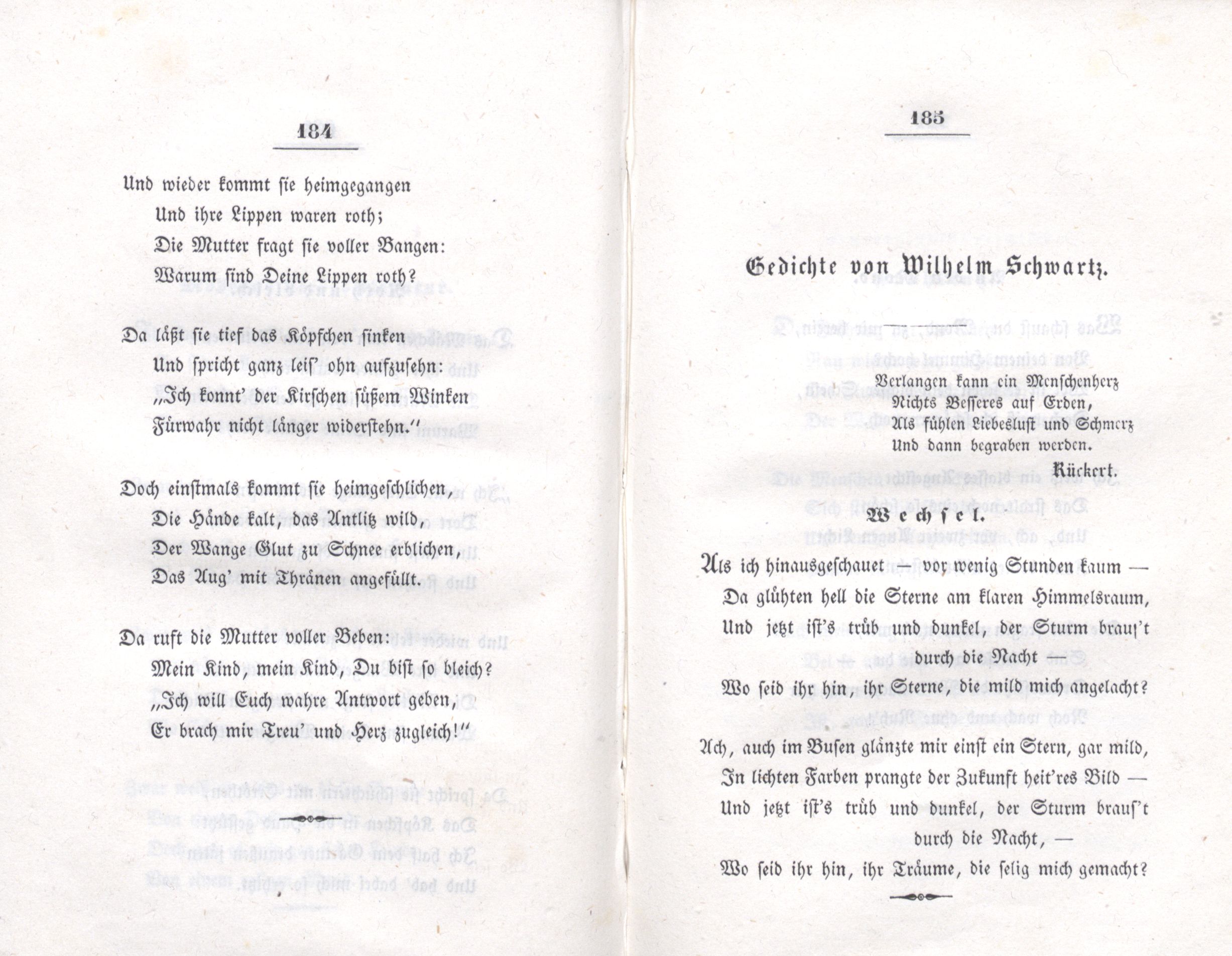 Wechsel (1838) | 1. (184-185) Haupttext