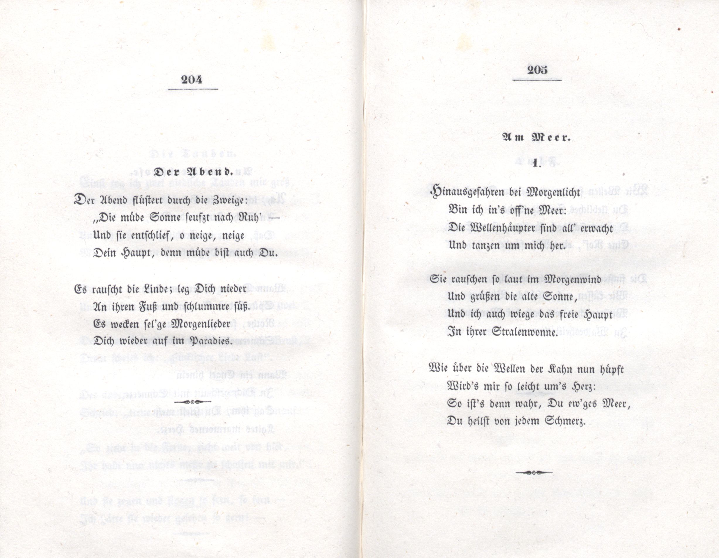 Am Meer (1838) | 1. (204-205) Основной текст