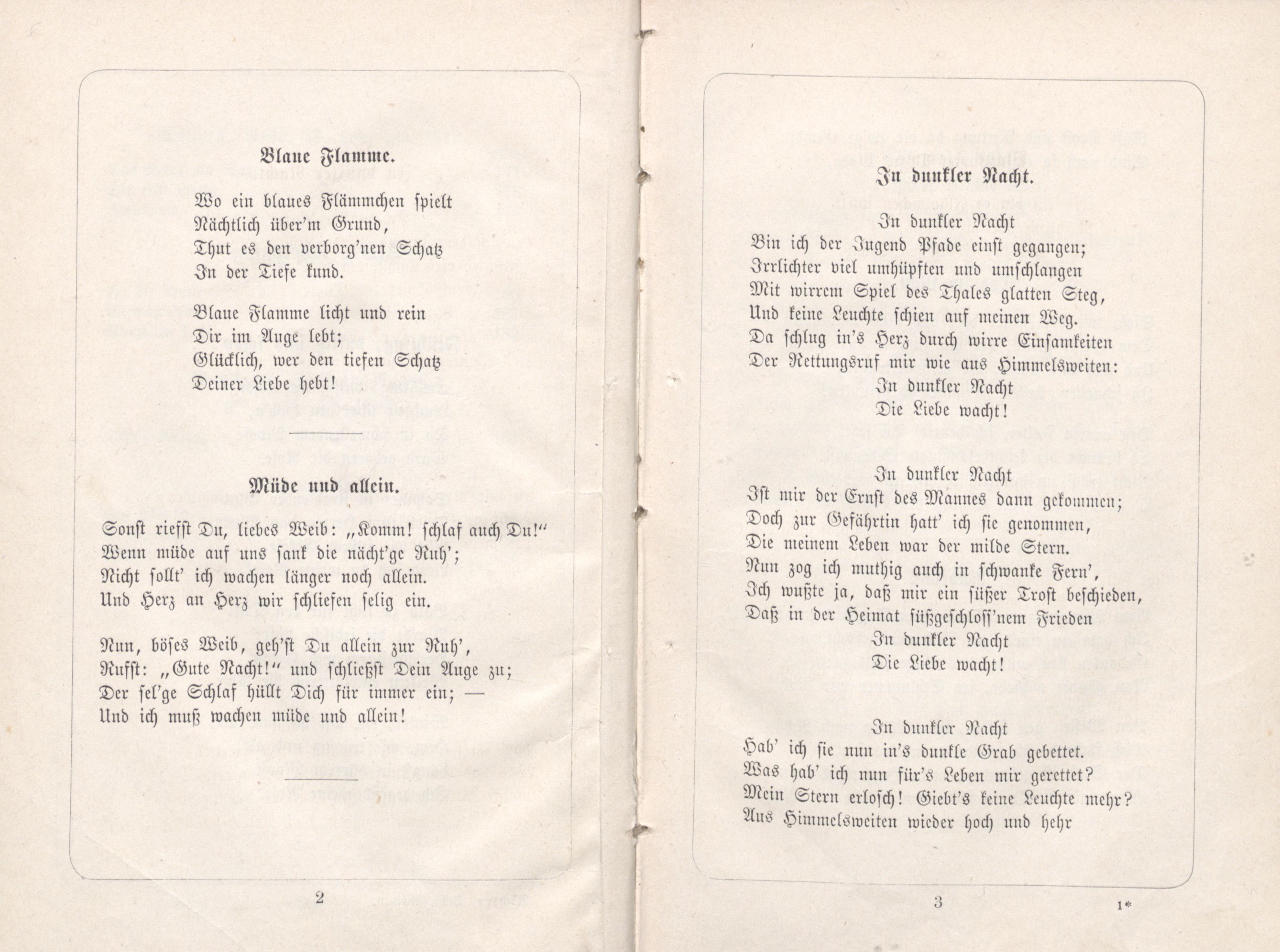 Blaue Flamme (1885) | 1. (2-3) Основной текст