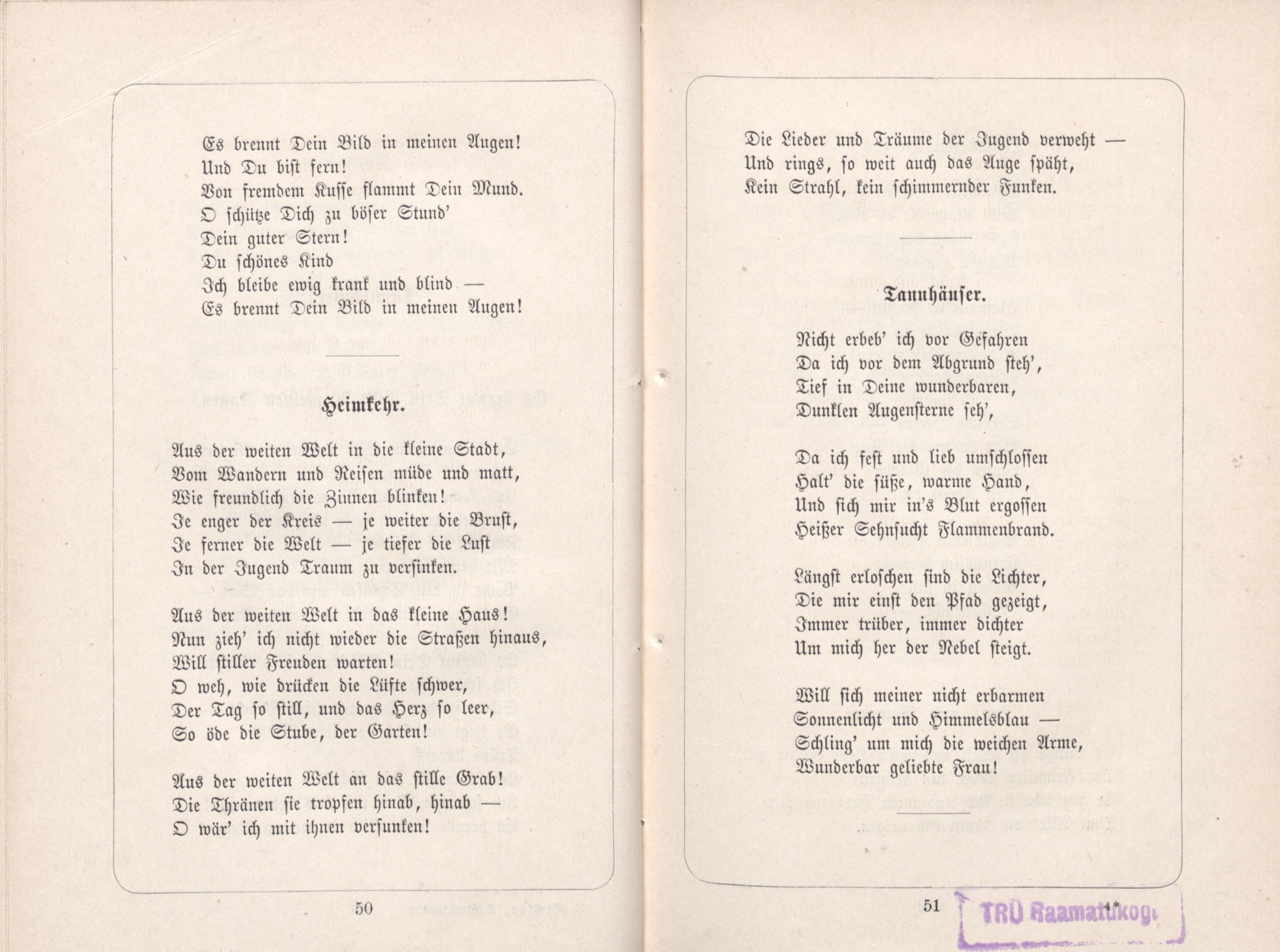 Heimkehr (1885) | 1. (50-51) Põhitekst