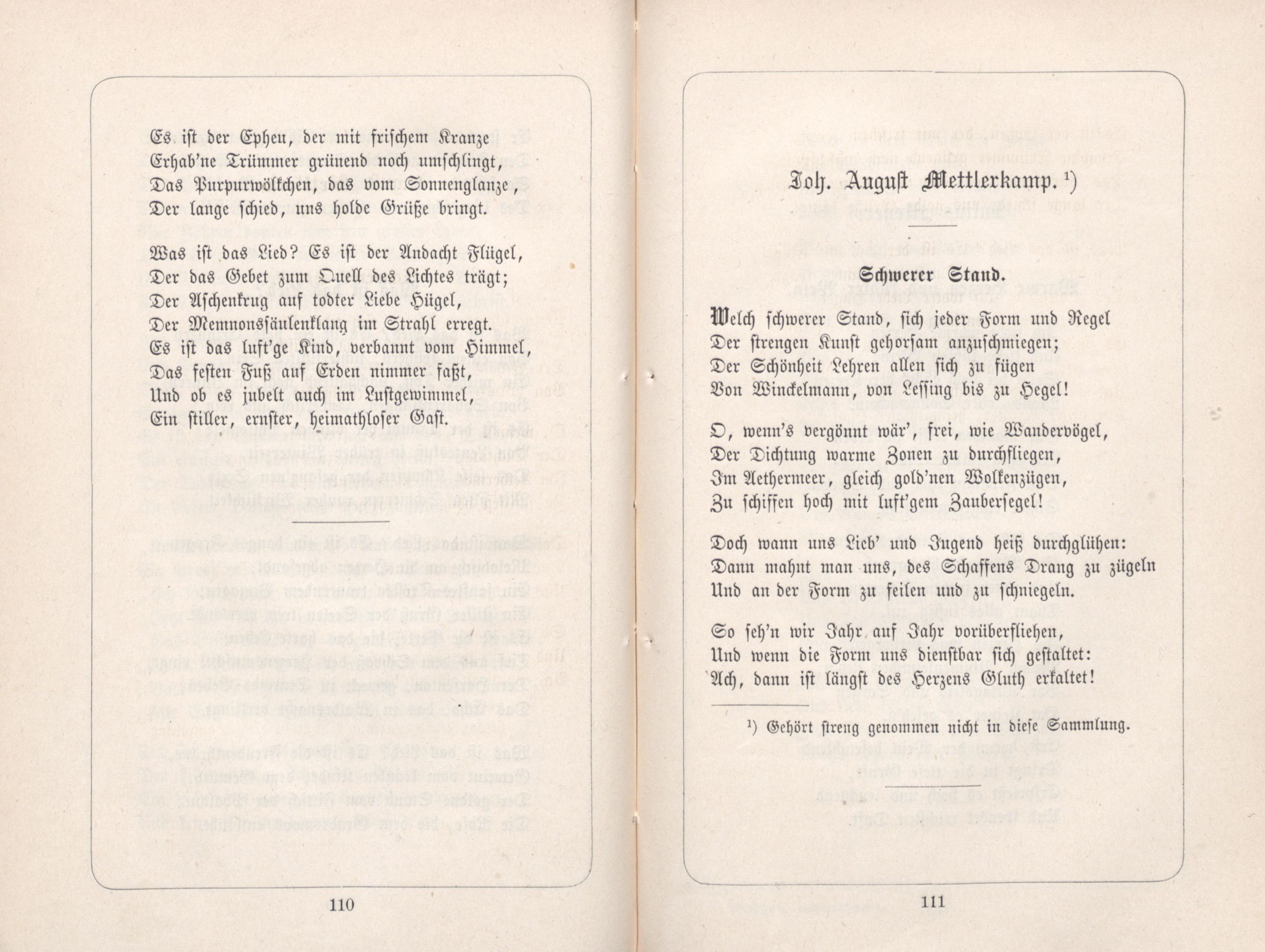Schwerer Stand (1885) | 1. (110-111) Основной текст