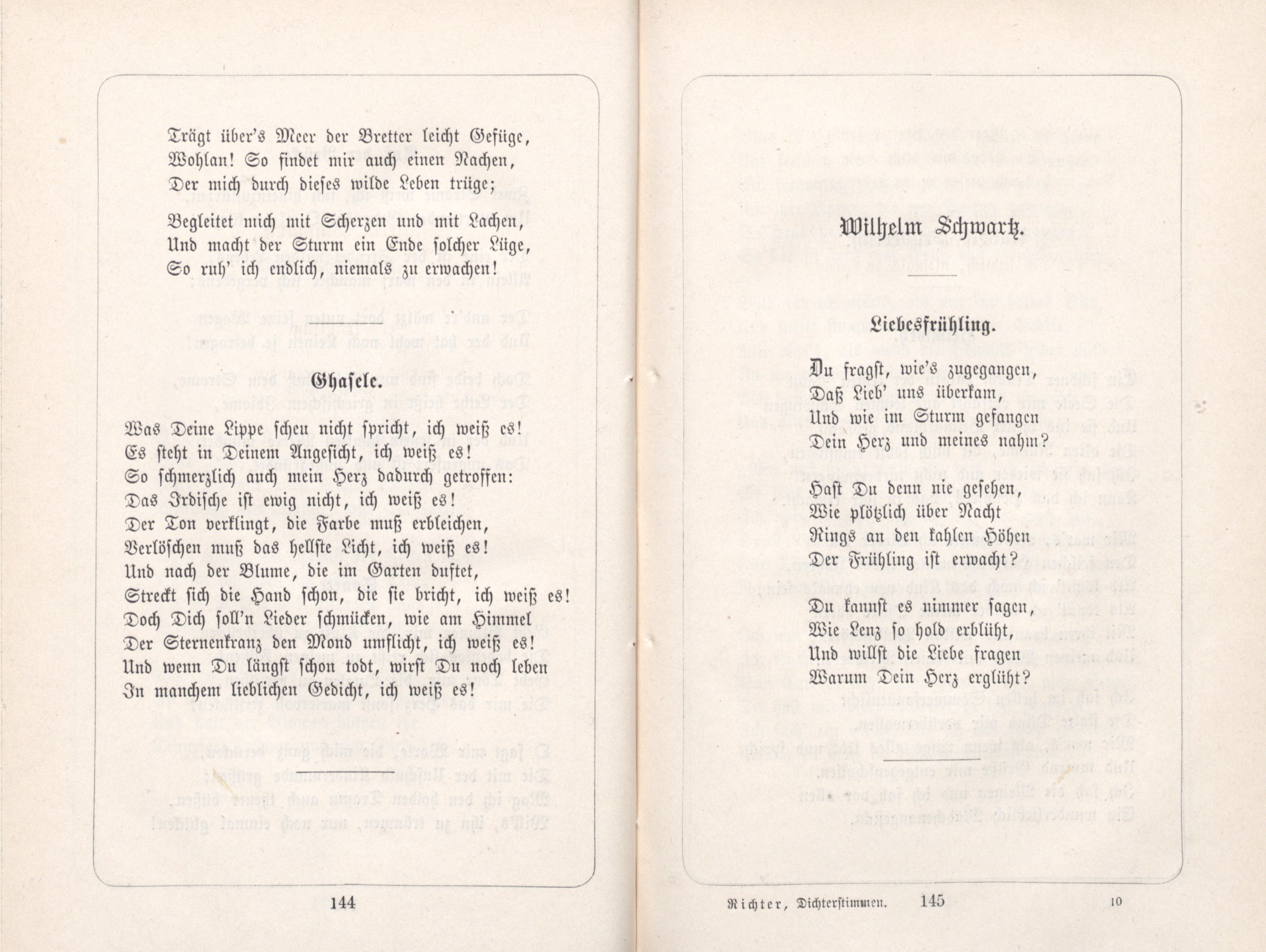 Liebesfrühling (1885) | 1. (144-145) Haupttext