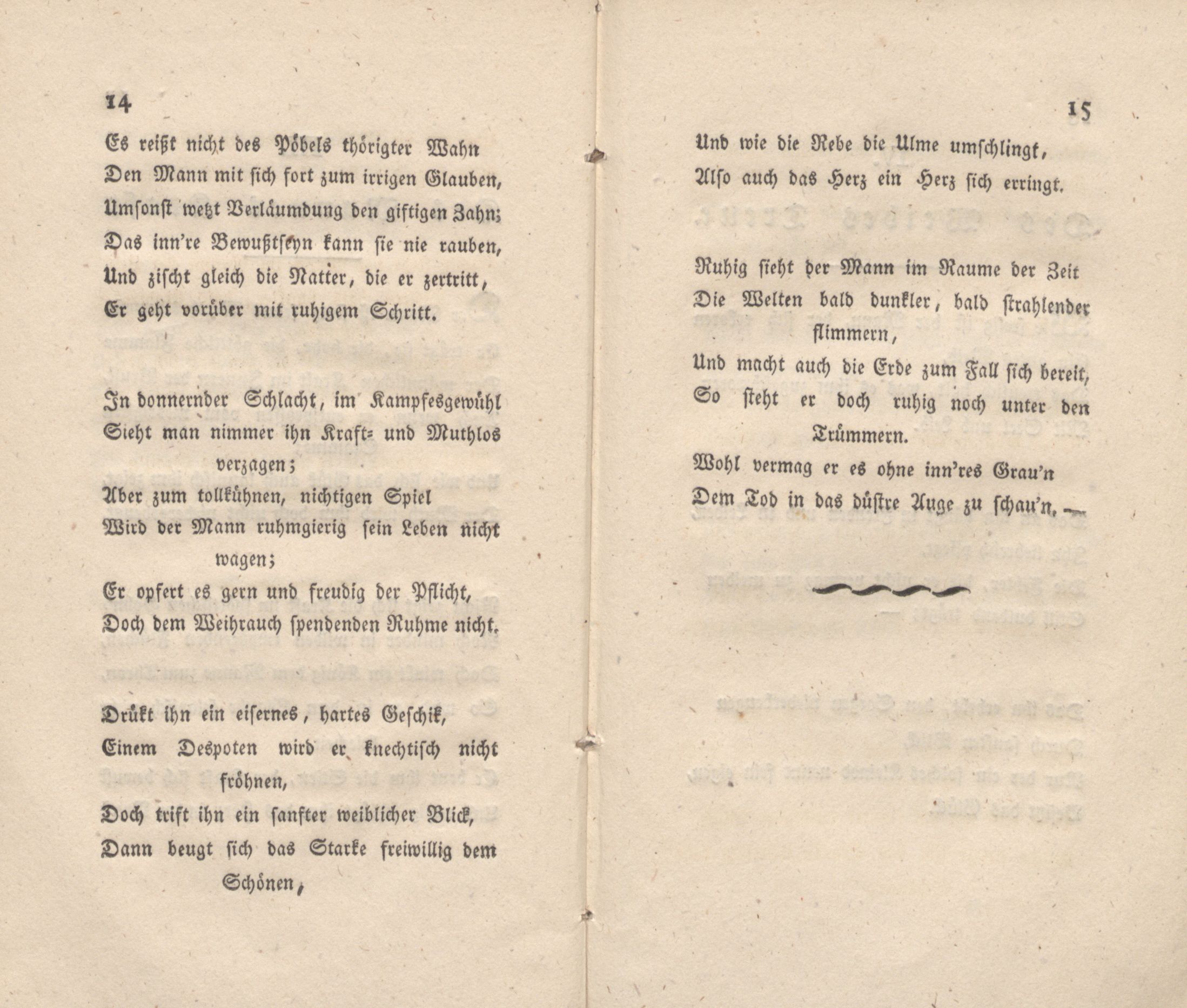 Kleine Gedichte (1822) | 8. (14-15) Haupttext