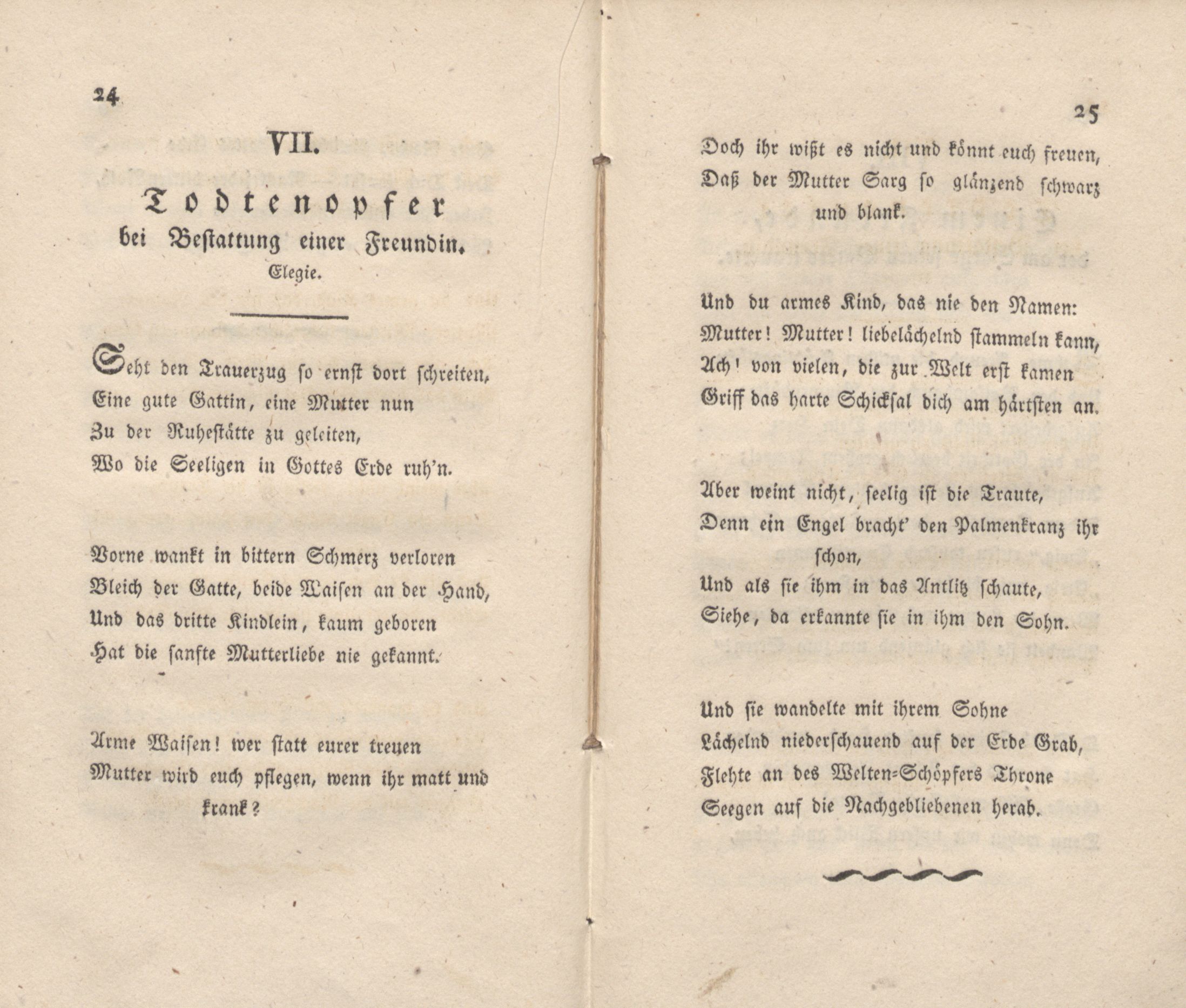 Todtenopfer bei Bestattung einer Freundin (1822) | 1. (24-25) Основной текст