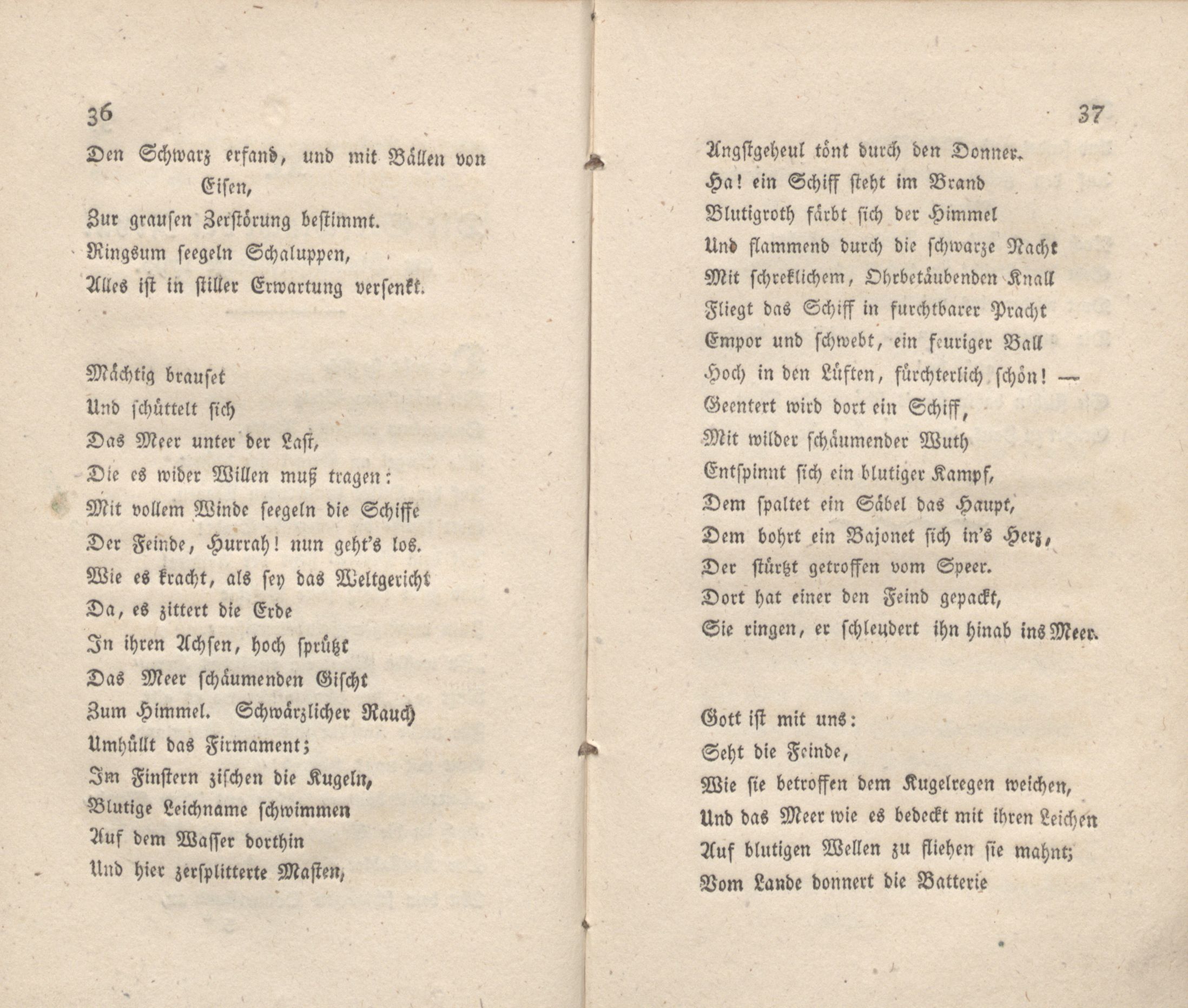 Kleine Gedichte (1822) | 19. (36-37) Haupttext