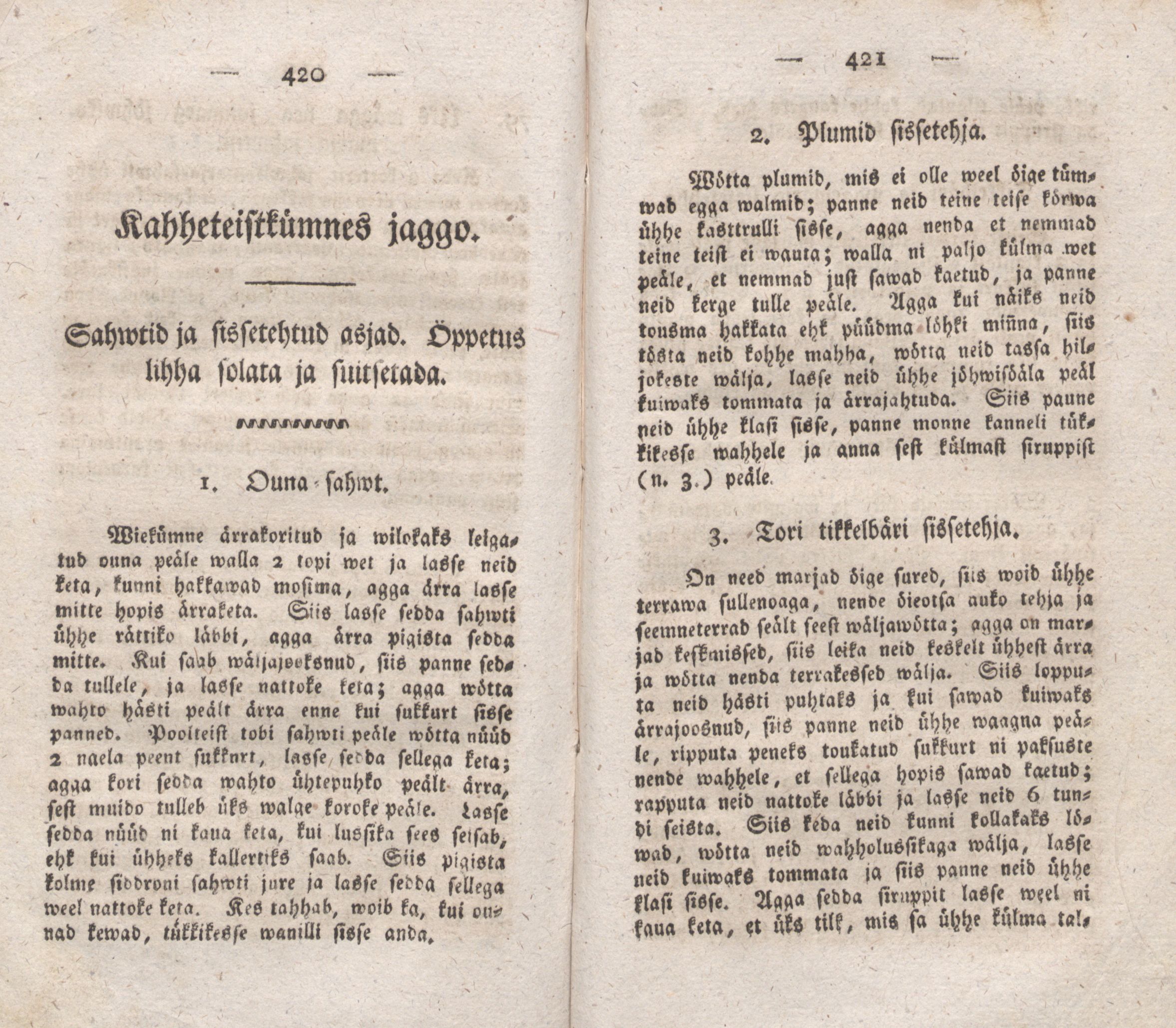 Uus Kögi- ja Kokka Ramat (1824) | 215. (420-421) Main body of text