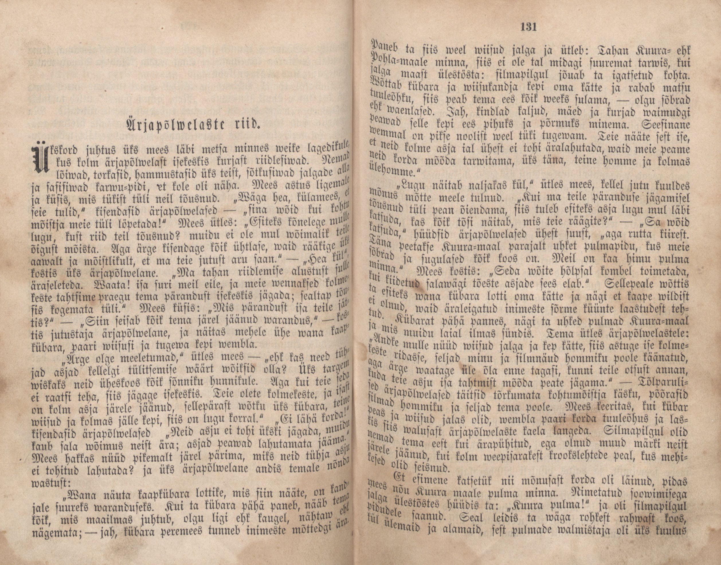 Eestirahwa Ennemuistesed jutud (1866) | 72. (130-131) Põhitekst
