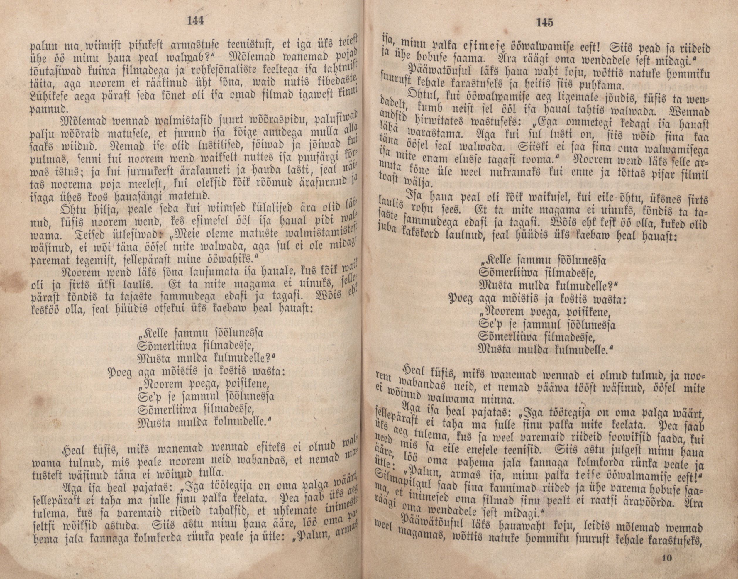 Eestirahwa Ennemuistesed jutud (1866) | 79. (144-145) Haupttext