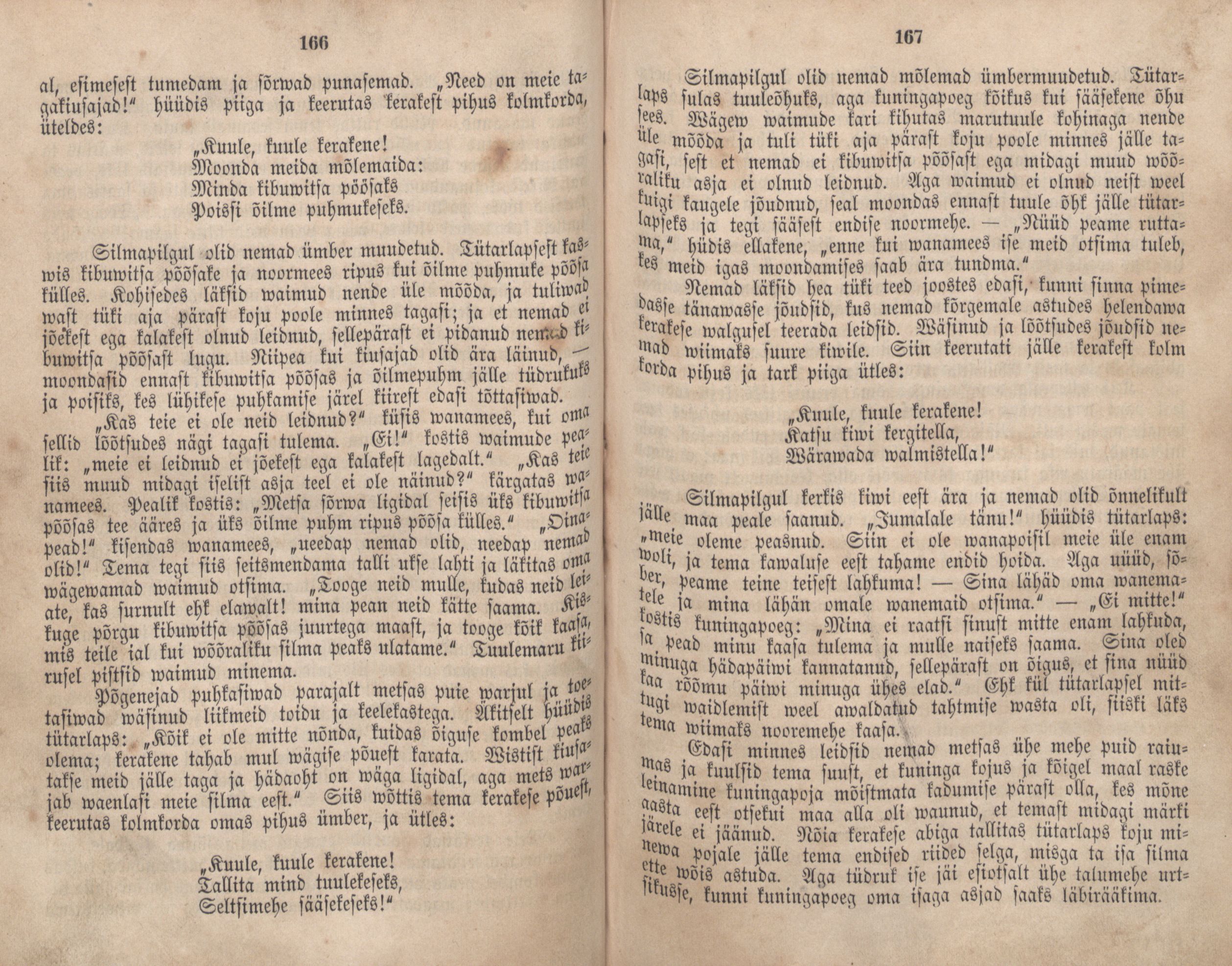 Eestirahwa Ennemuistesed jutud (1866) | 90. (166-167) Haupttext