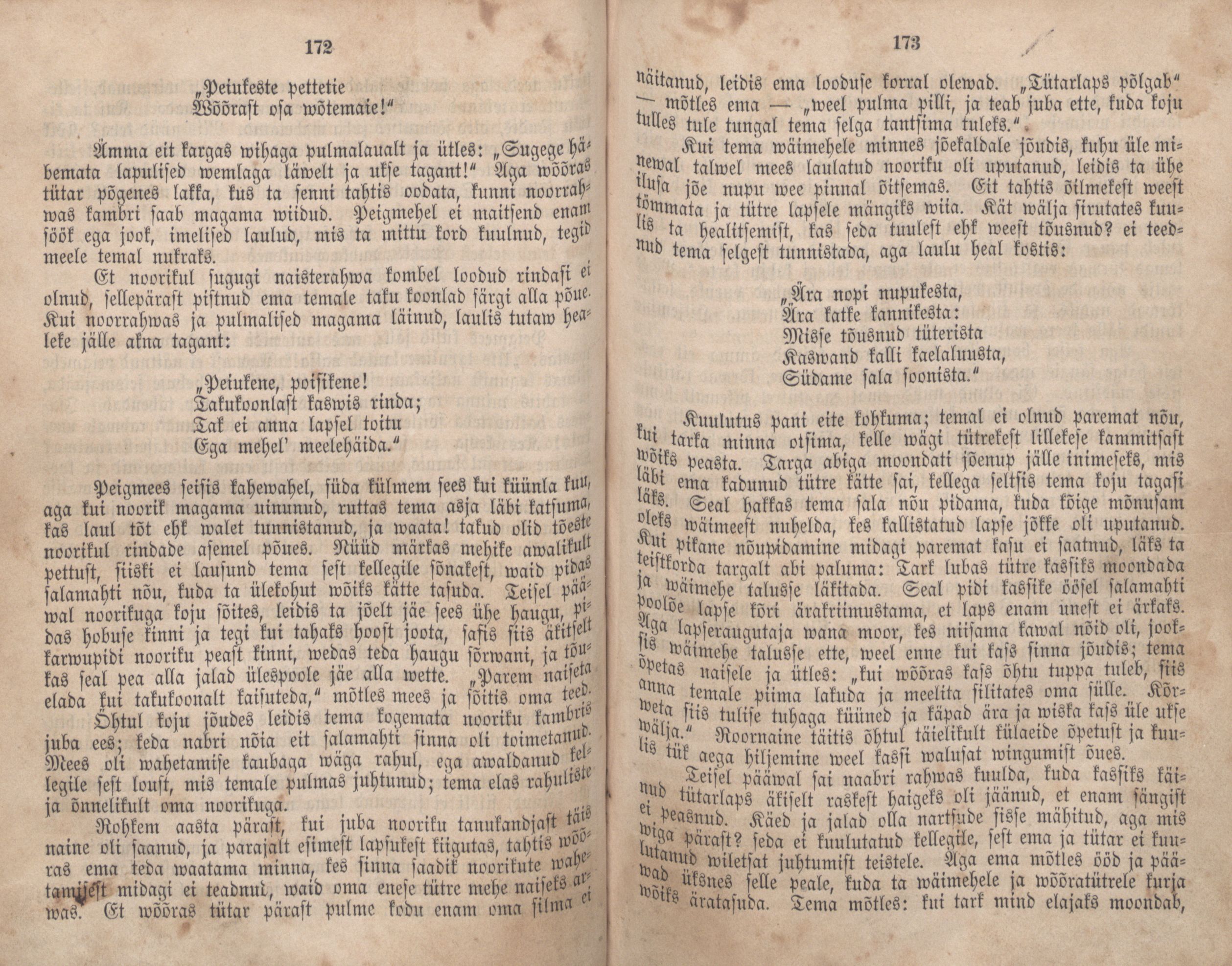 Eestirahwa Ennemuistesed jutud (1866) | 93. (172-173) Main body of text