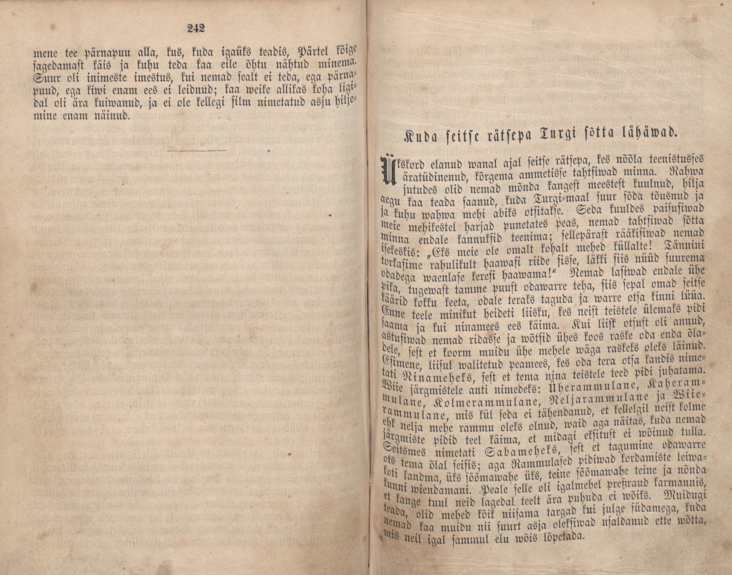 Kuda seitse rätsepa Turgi sõtta lähäwad (1866) | 1. (242-243) Main body of text