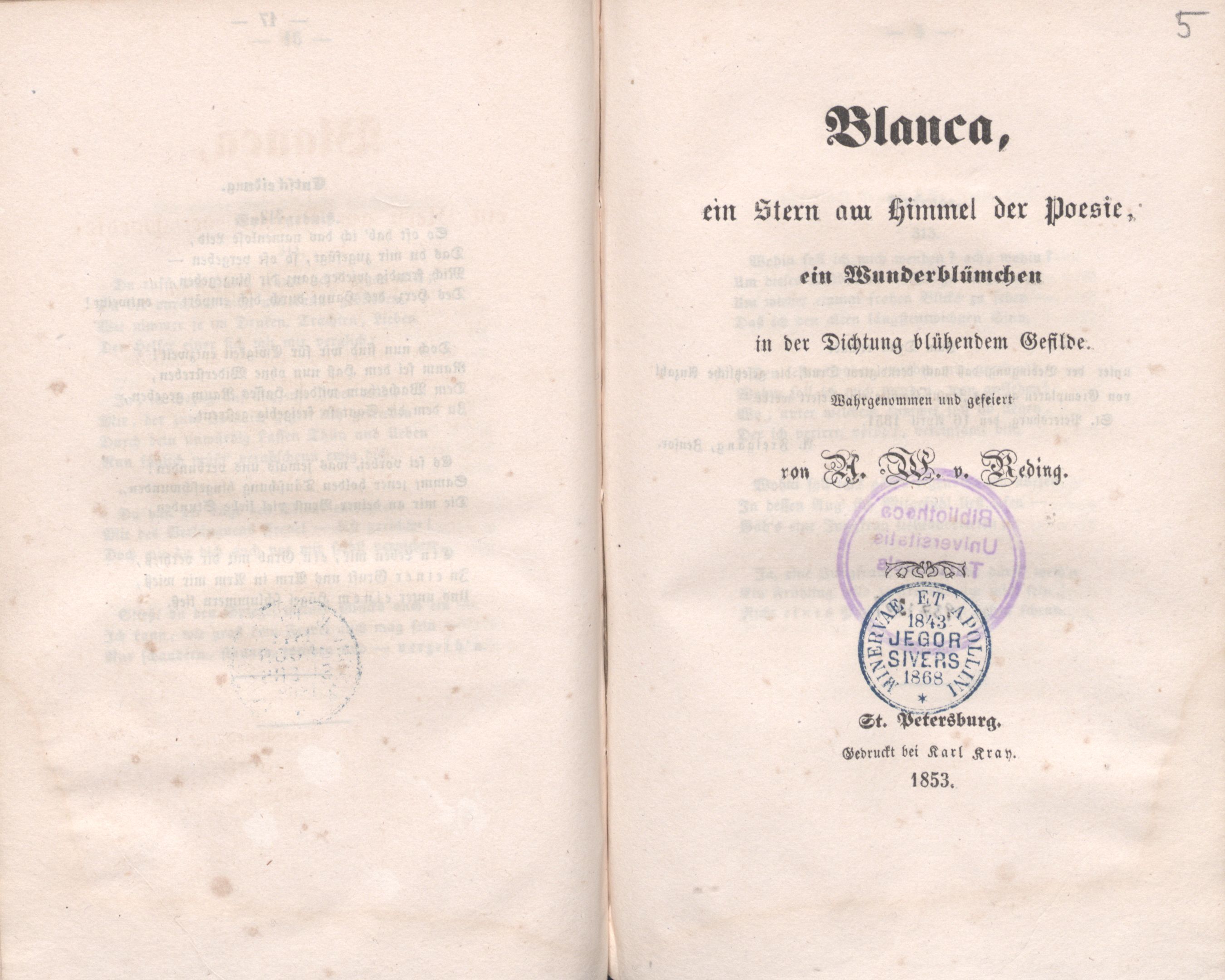 Blanca (1853) | 1. Titelblatt