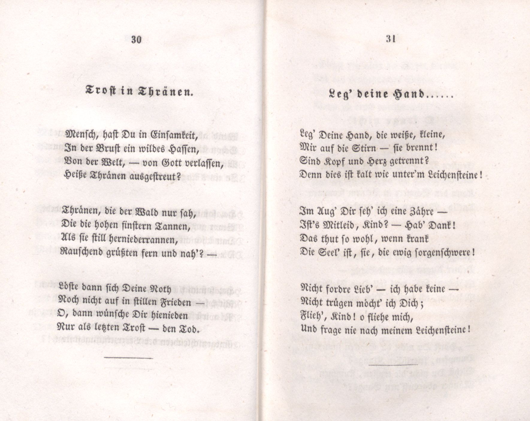 Trost in Thränen (1849) | 1. (30-31) Haupttext
