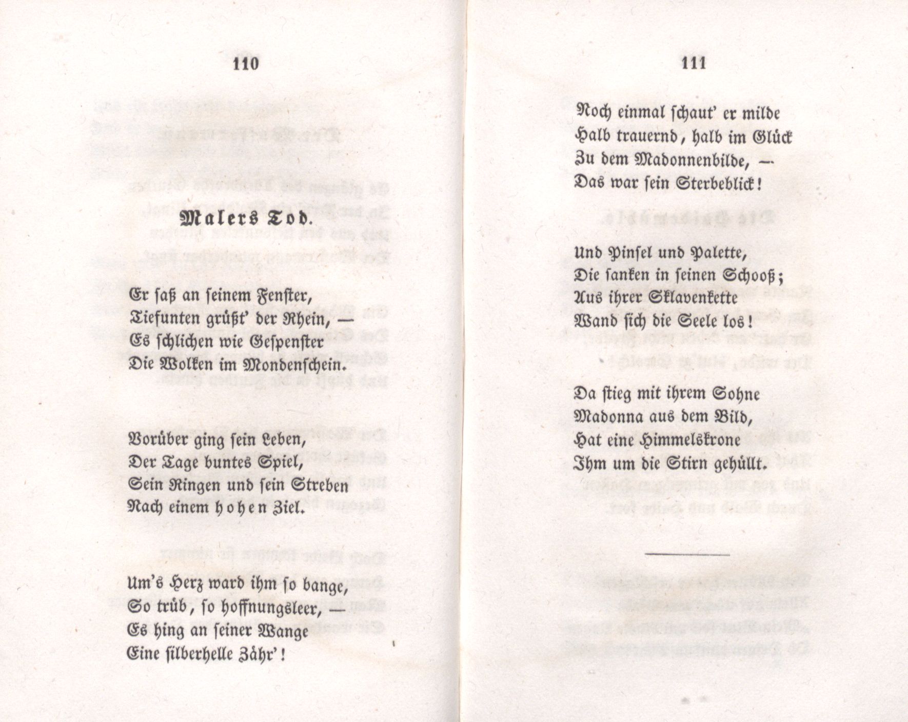 Malers Tod (1849) | 1. (110-111) Haupttext