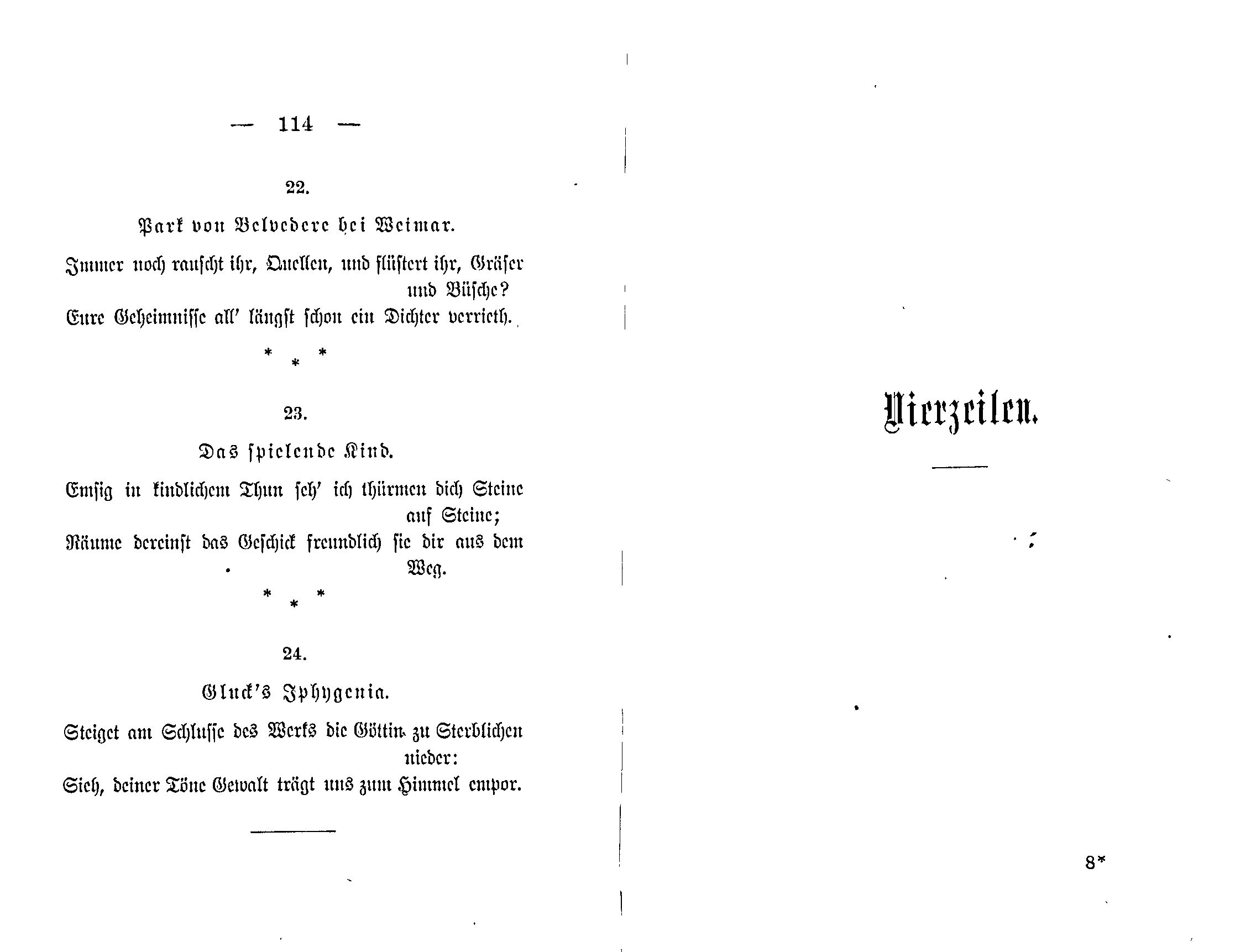Vierzeilen (1881) | 1. (114-115) Haupttext