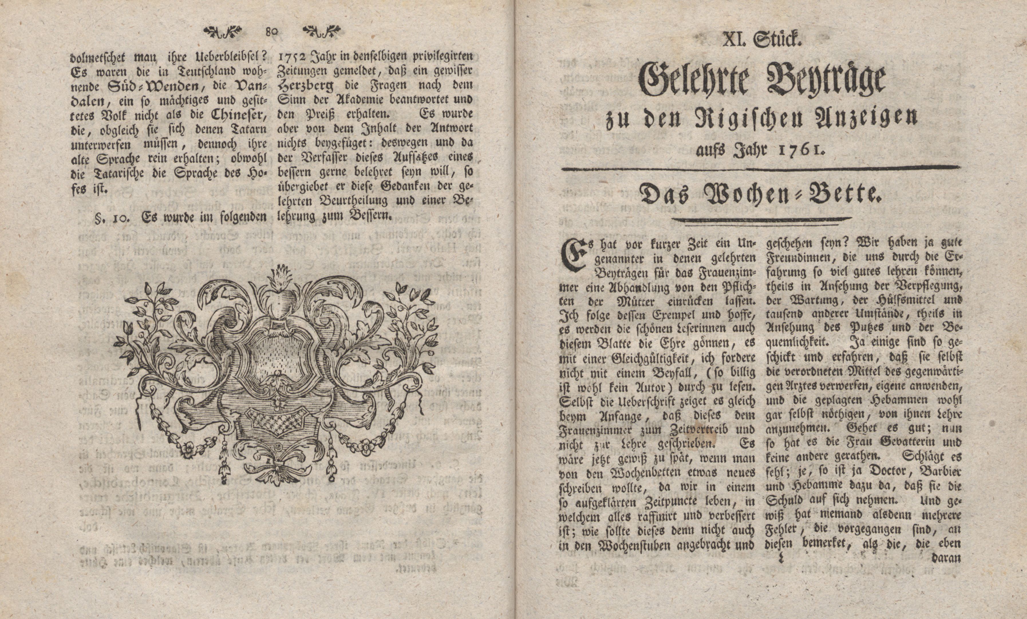 Das Wochen-Bette (1761) | 1. (80-81) Põhitekst