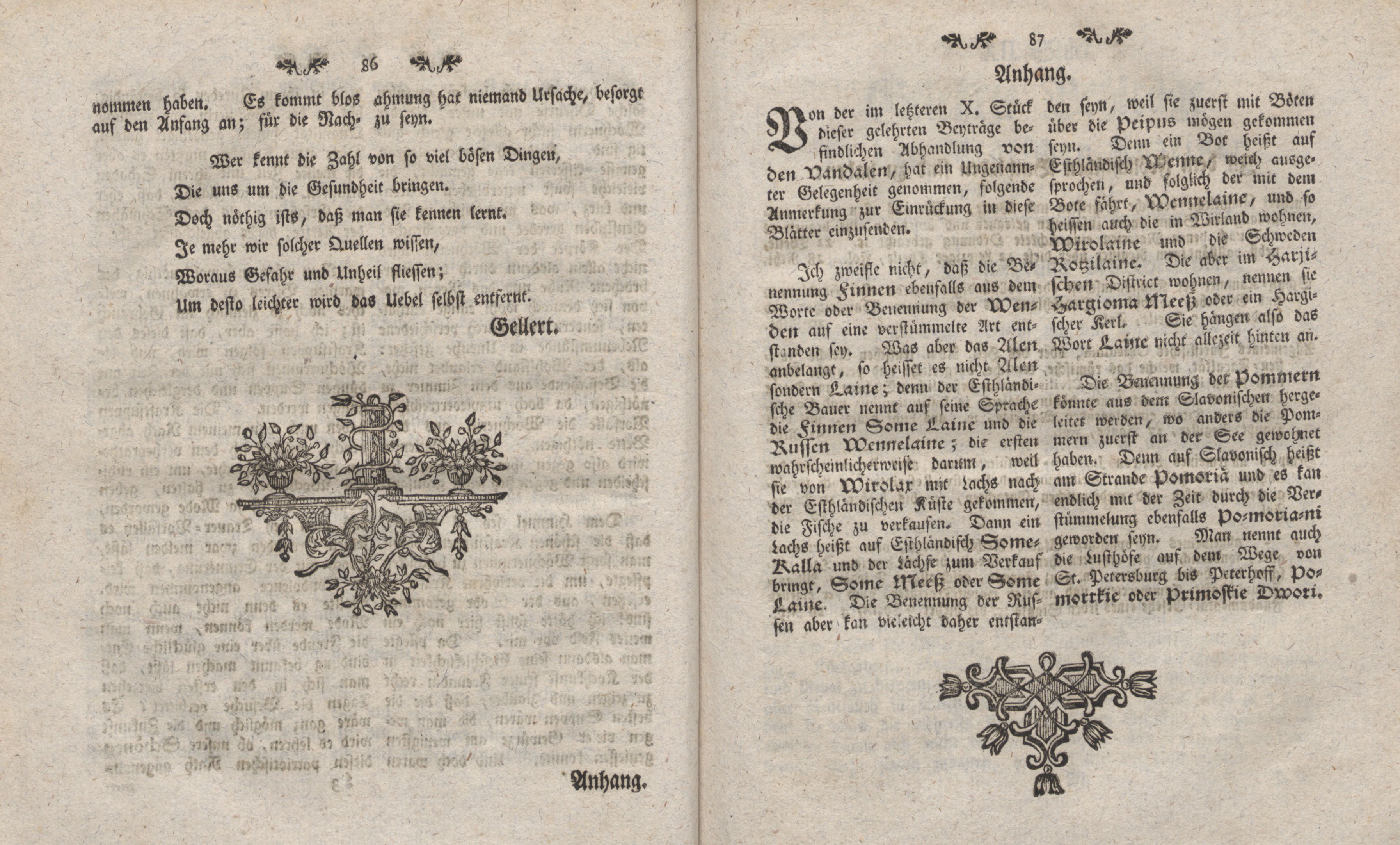 Gelehrte Beyträge zu den Rigischen Anzeigen 1761 (1761) | 43. (86-87) Main body of text