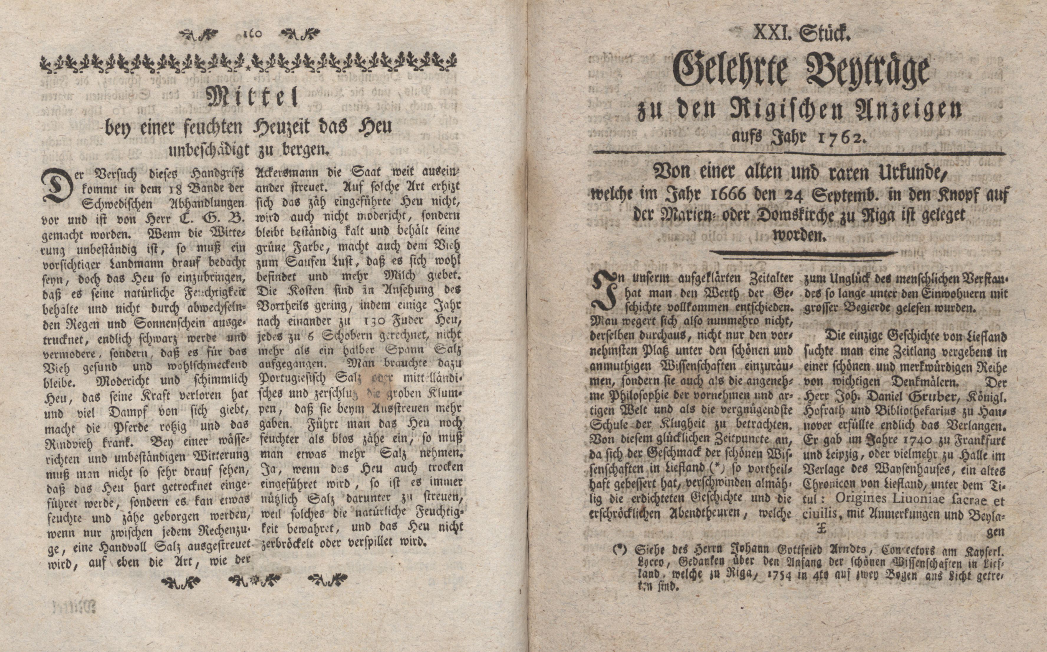 Gelehrte Beyträge zu den Rigischen Anzeigen 1762 (1762) | 81. (160-161) Haupttext