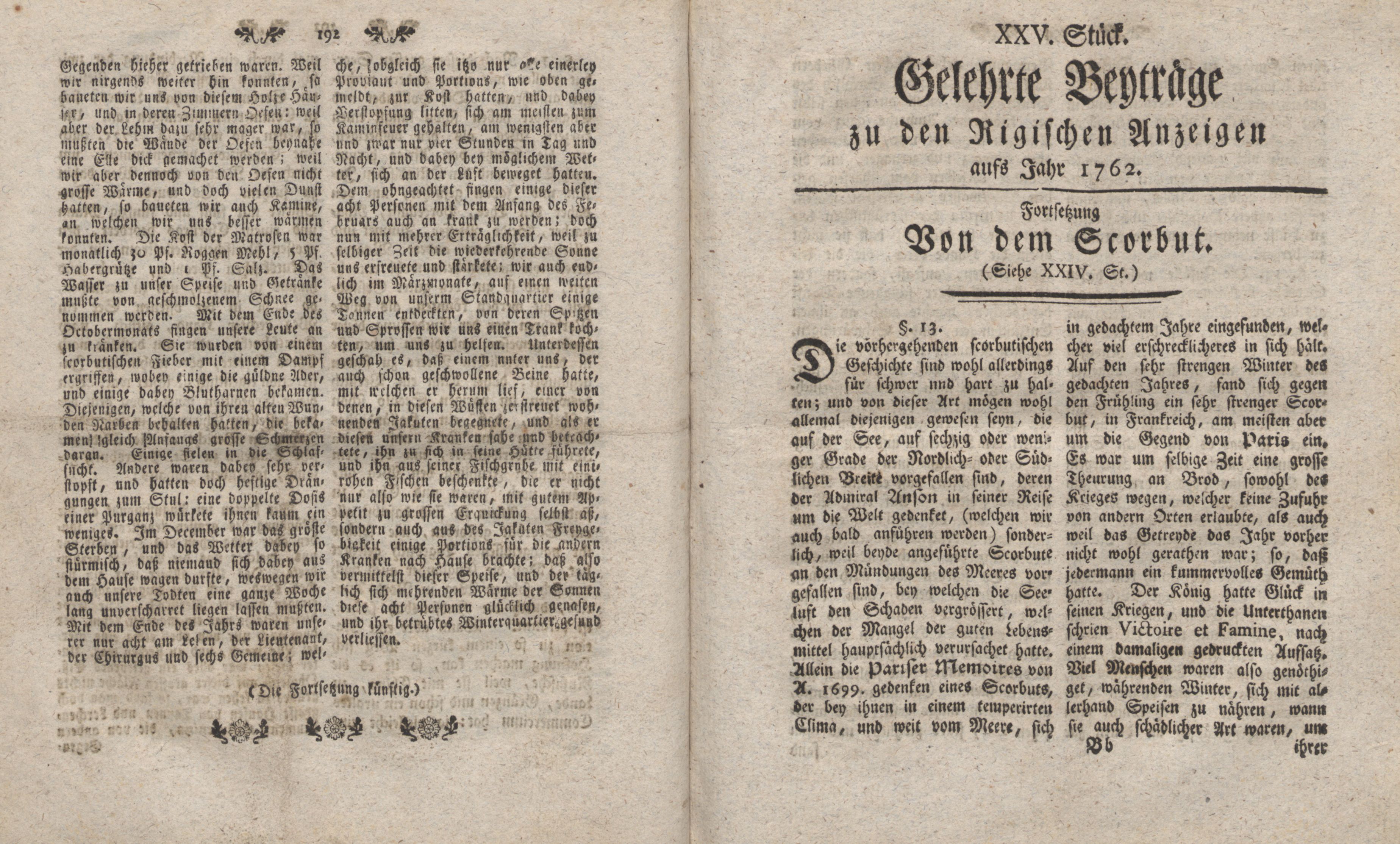Gelehrte Beyträge zu den Rigischen Anzeigen 1762 (1762) | 97. (192-193) Haupttext