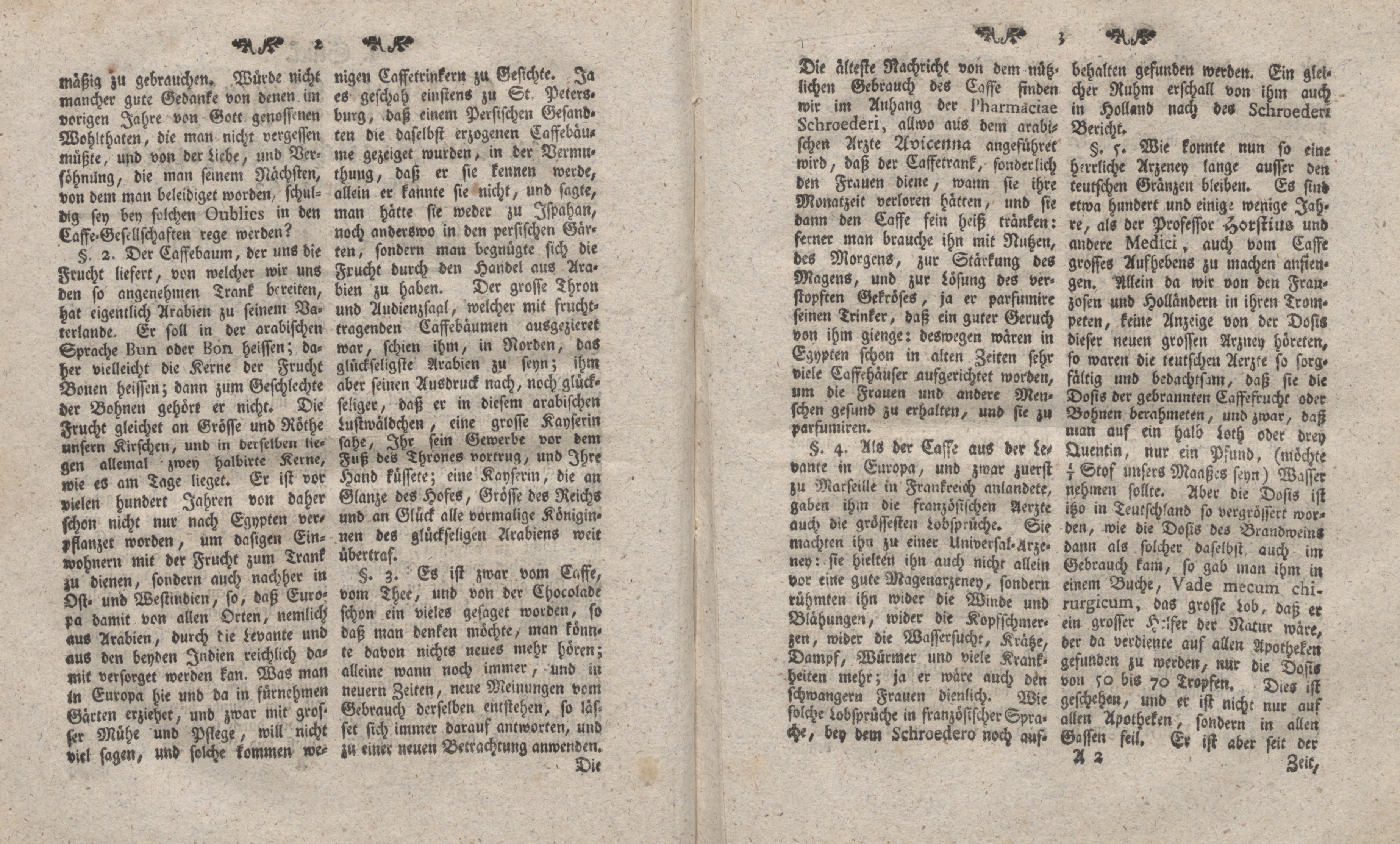 Vom Caffe, Thee und Chokolade [1] (1763) | 2. (2-3) Main body of text