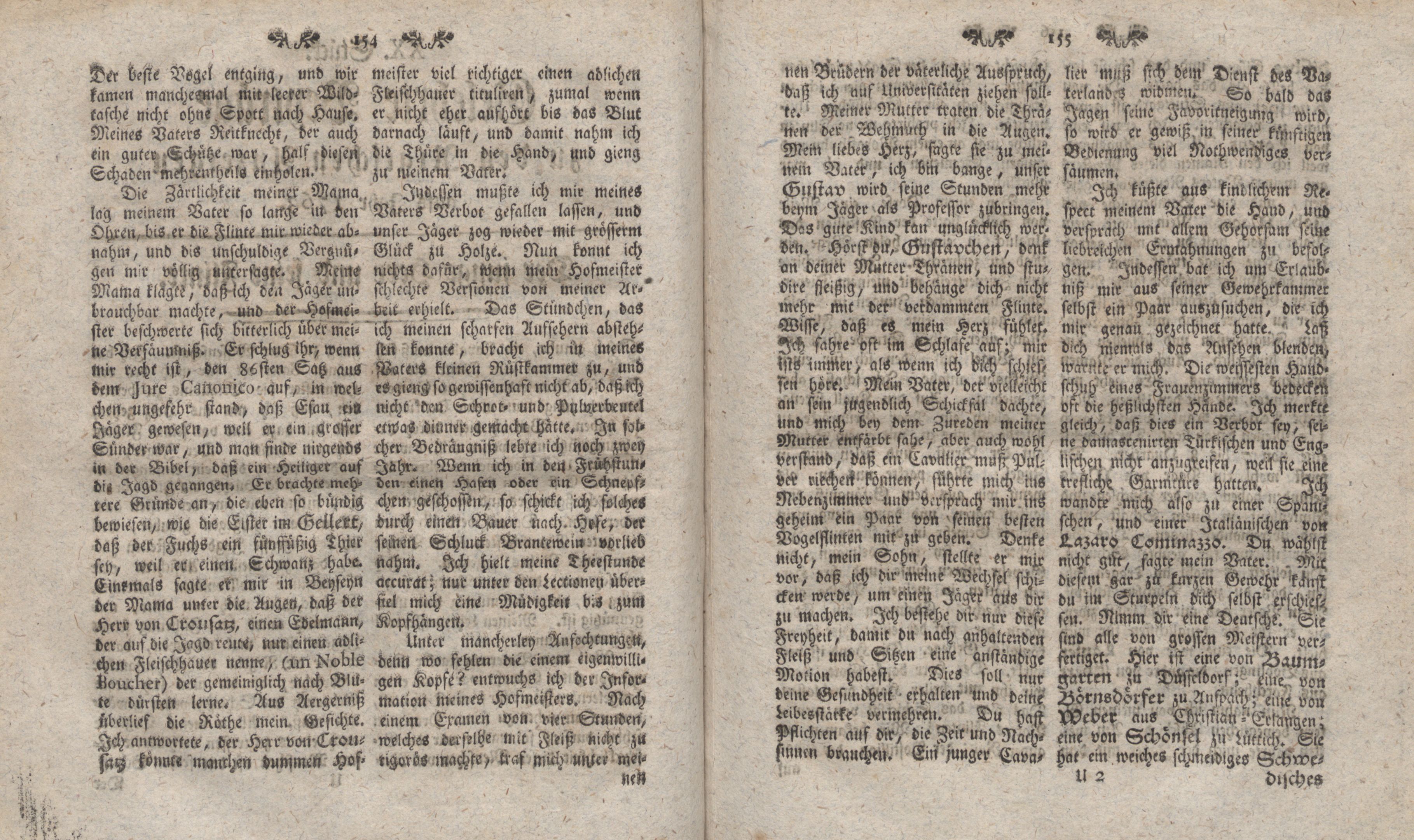 Der junge Herr und seine Flinte [1] (1763) | 2. (154-155) Main body of text