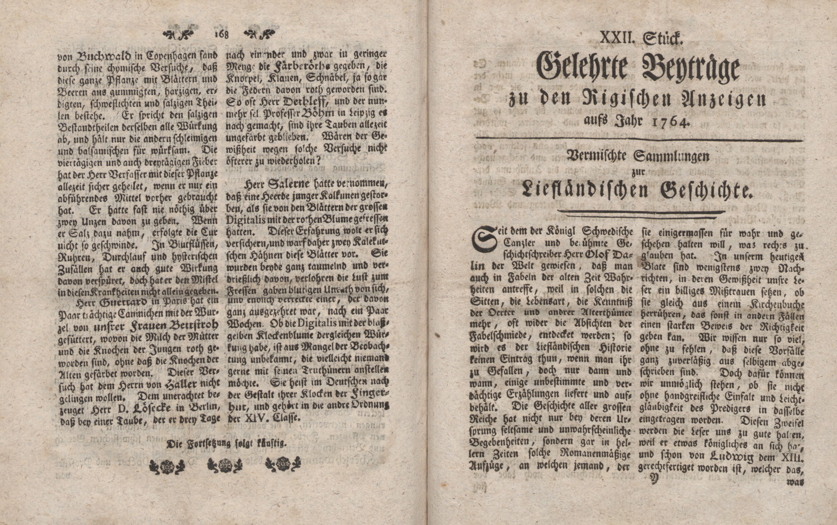 Vermischte Sammlungen zur Liefländischen Geschichte (1764 – 1767) | 1. (168-169) Põhitekst