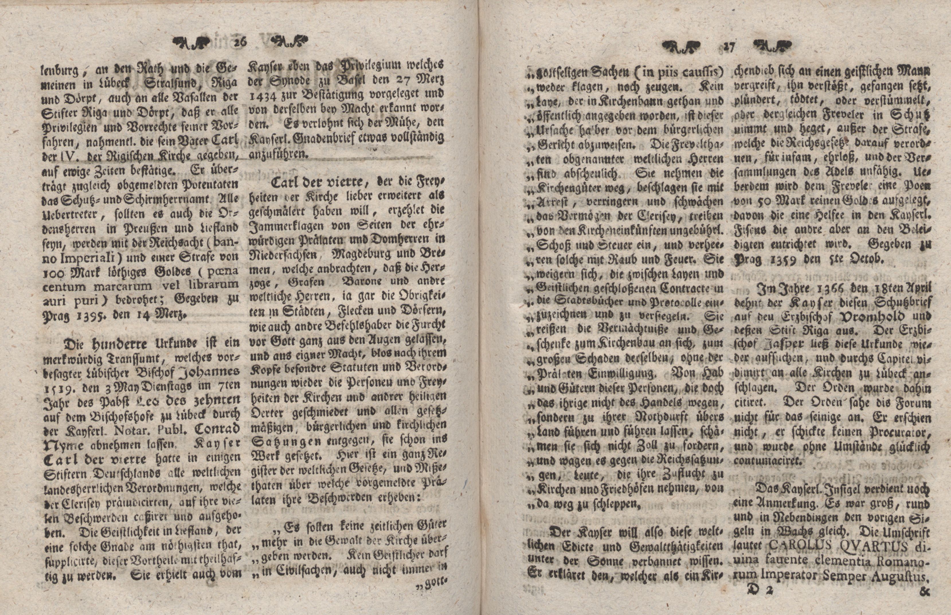 Gelehrte Beyträge zu den Rigischen Anzeigen 1766 (1766) | 14. (26-27) Main body of text