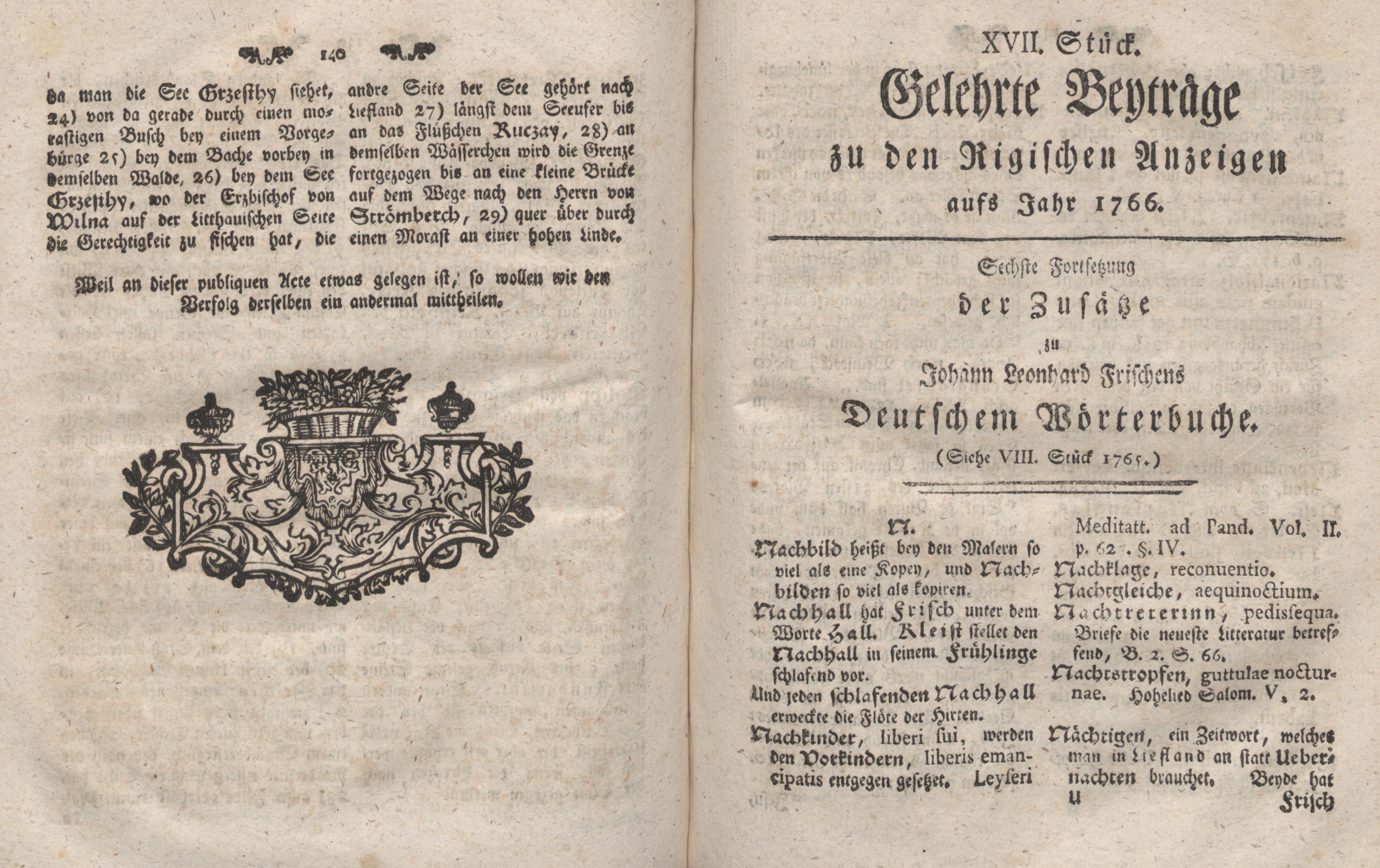Gelehrte Beyträge zu den Rigischen Anzeigen 1766 (1766) | 71. (140-141) Haupttext