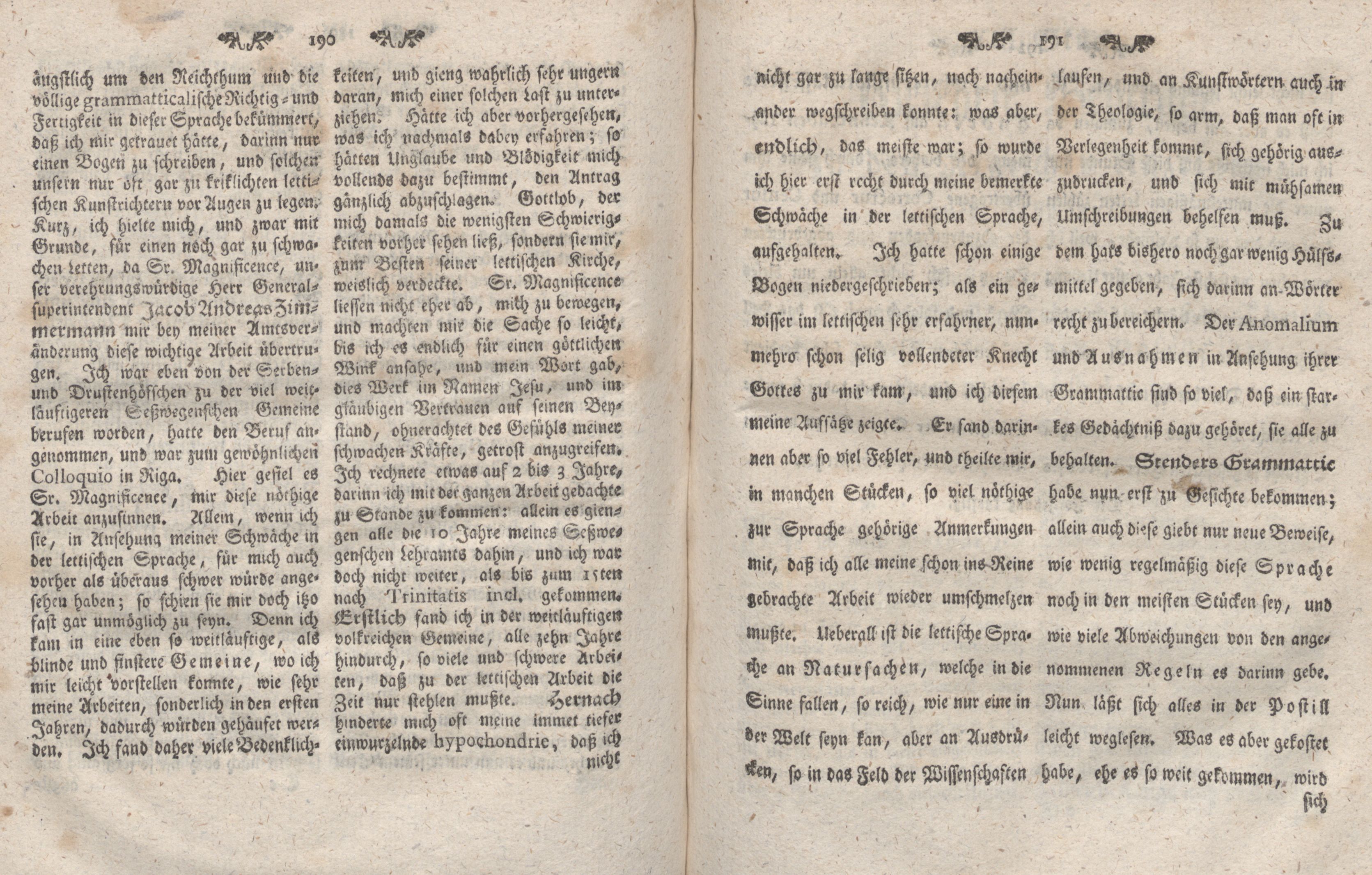 Gelehrte Beyträge zu den Rigischen Anzeigen 1766 (1766) | 96. (190-191) Main body of text