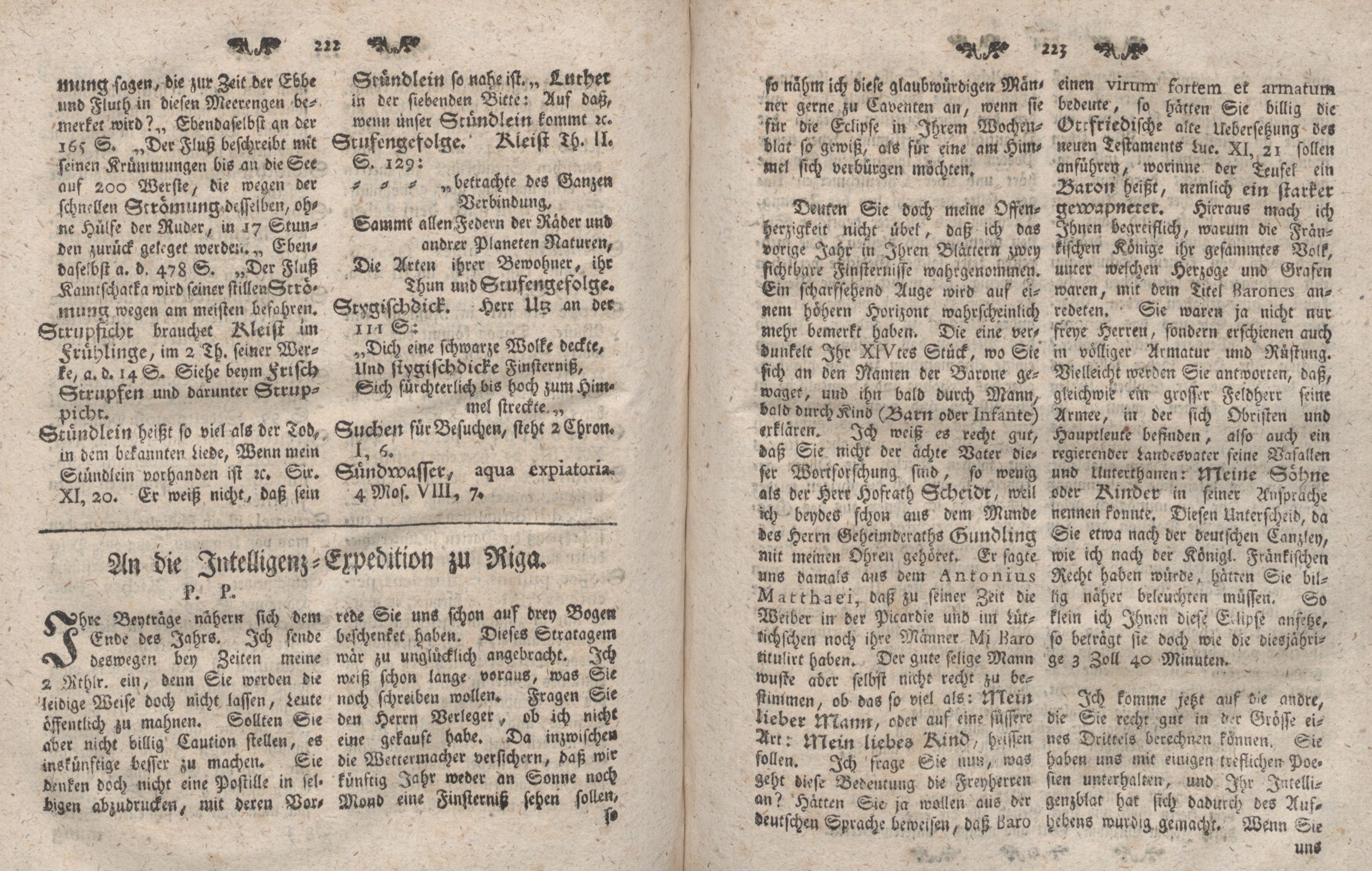 Gelehrte Beyträge zu den Rigischen Anzeigen 1766 (1766) | 112. (222-223) Haupttext