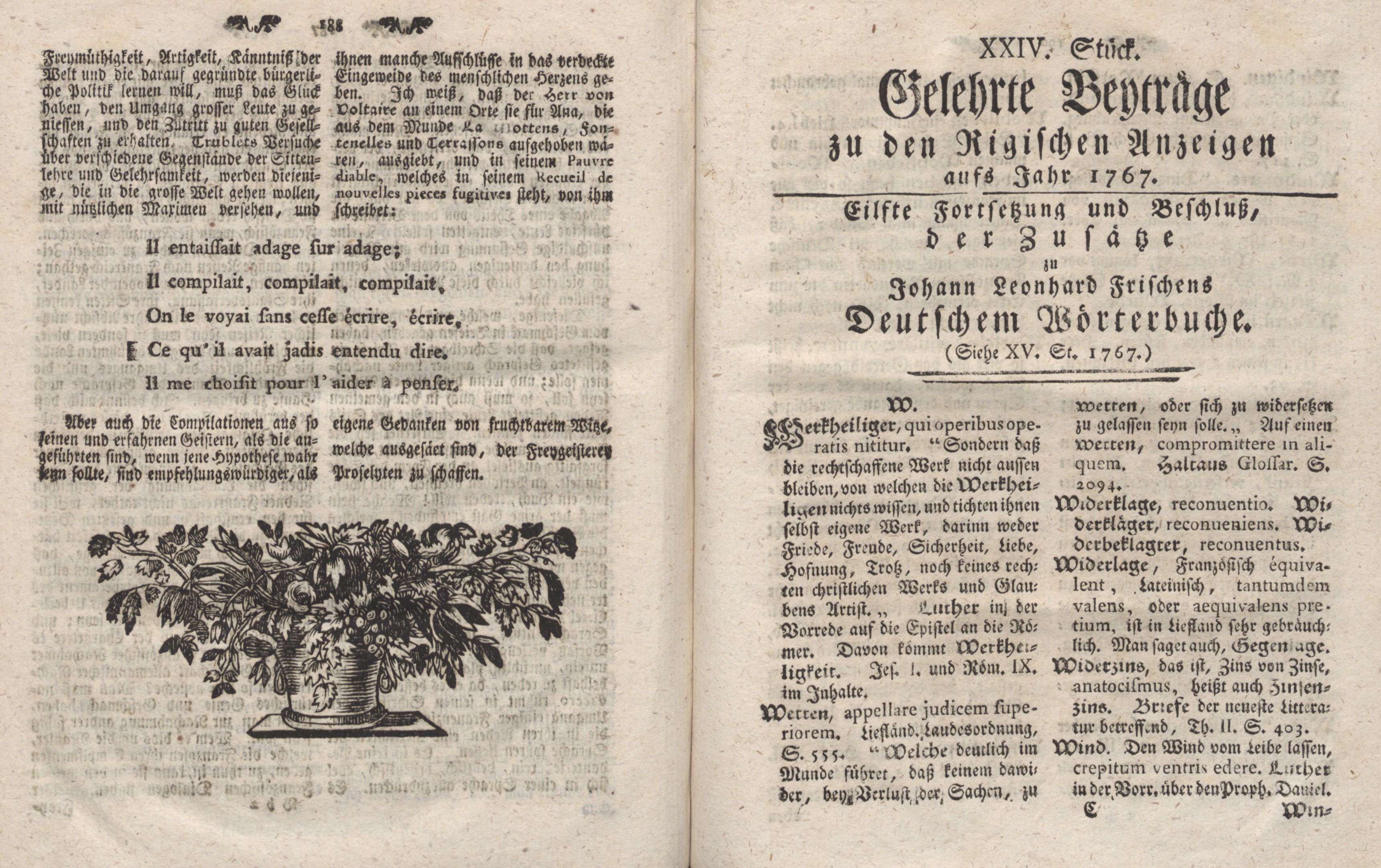 Gelehrte Beyträge zu den Rigischen Anzeigen 1767 (1767) | 94. (188-189) Põhitekst