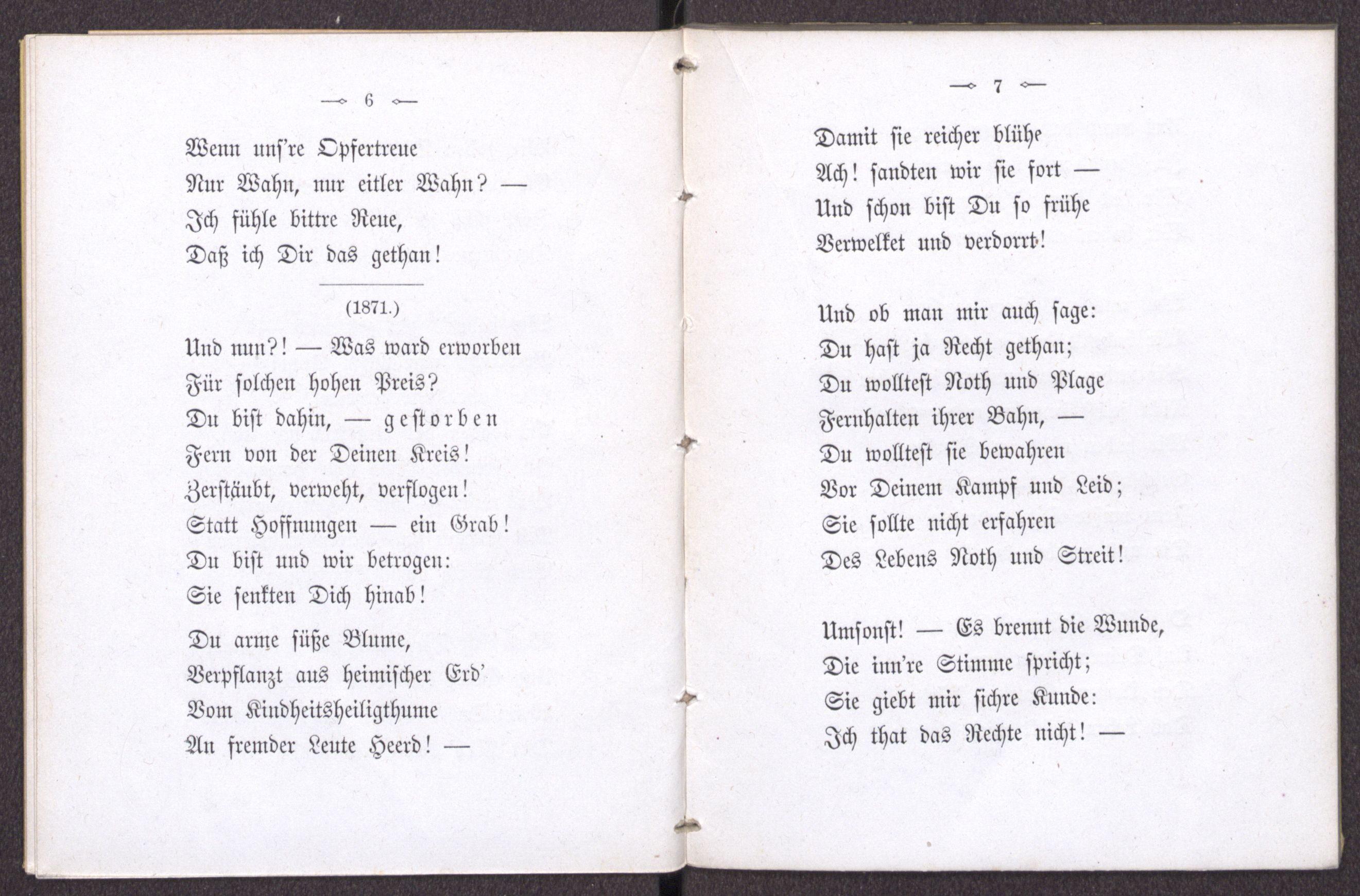 Aus dem Innersten (1873) | 5. (6-7) Põhitekst