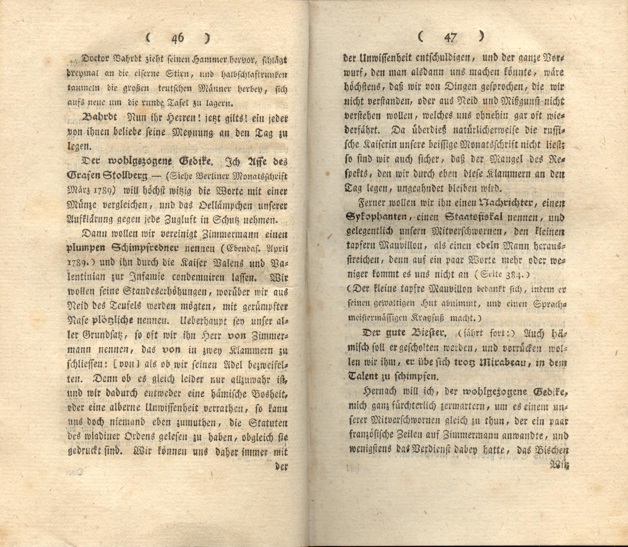 Doctor Bahrdt mit der eisernen Stirn (1790) | 25. (46-47) Основной текст
